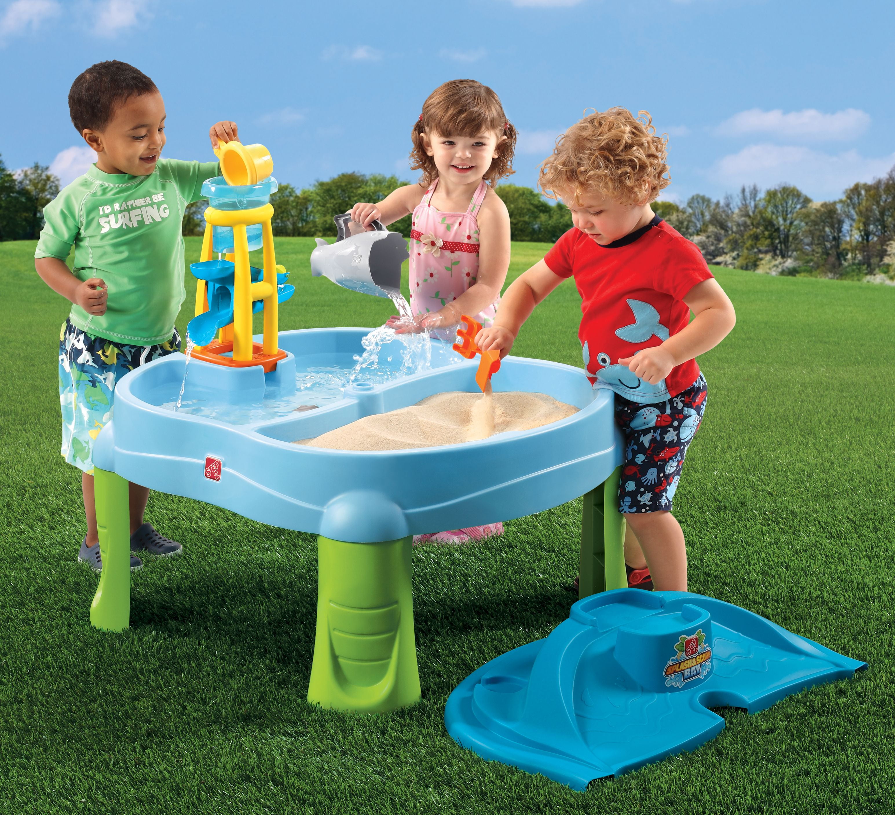Step2 Splash n' Scoop Bay Blue Plastic Sand and Water Table for Toddlers - Image 2