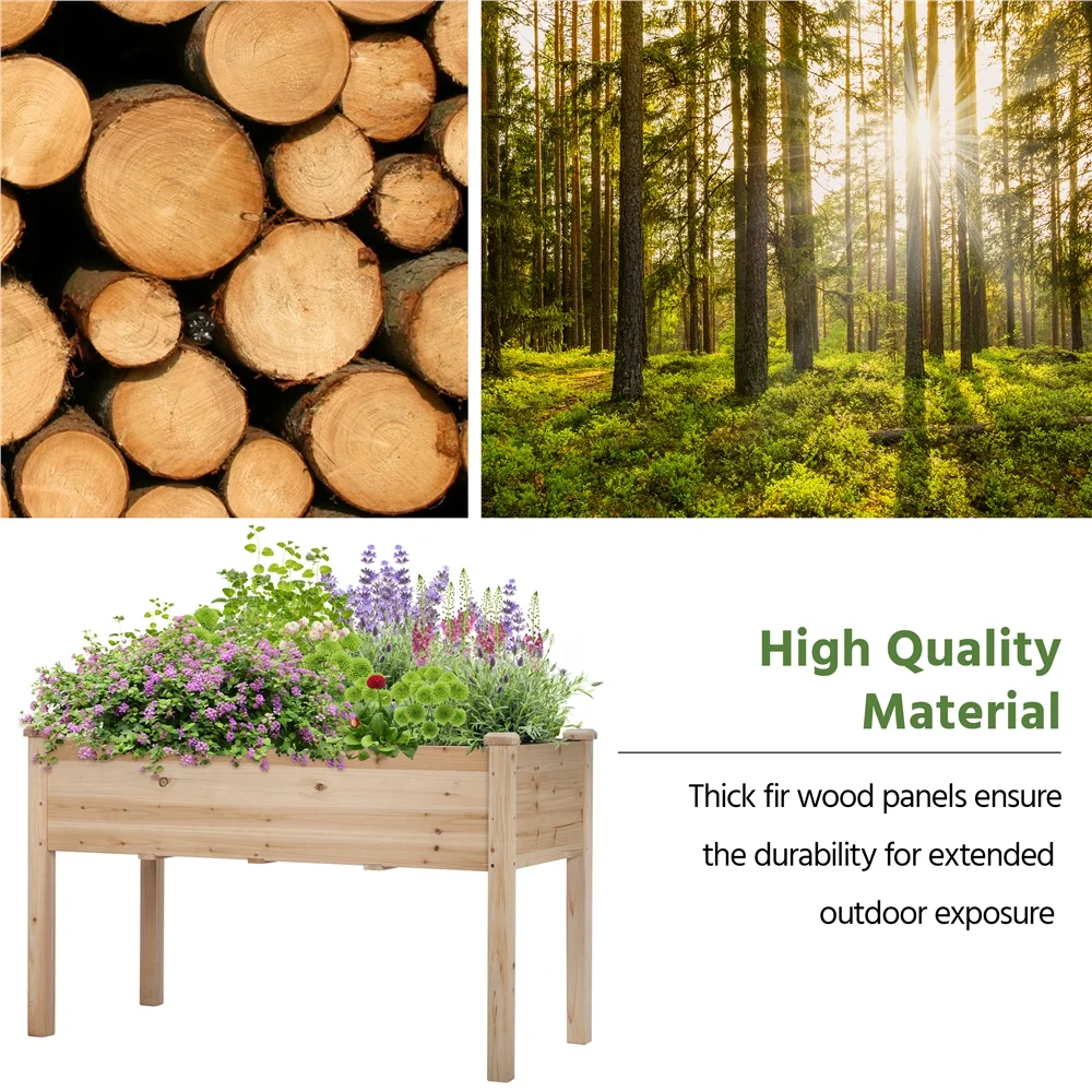 Renwick Wood Raised Planters for Garden, Wood - Image 4