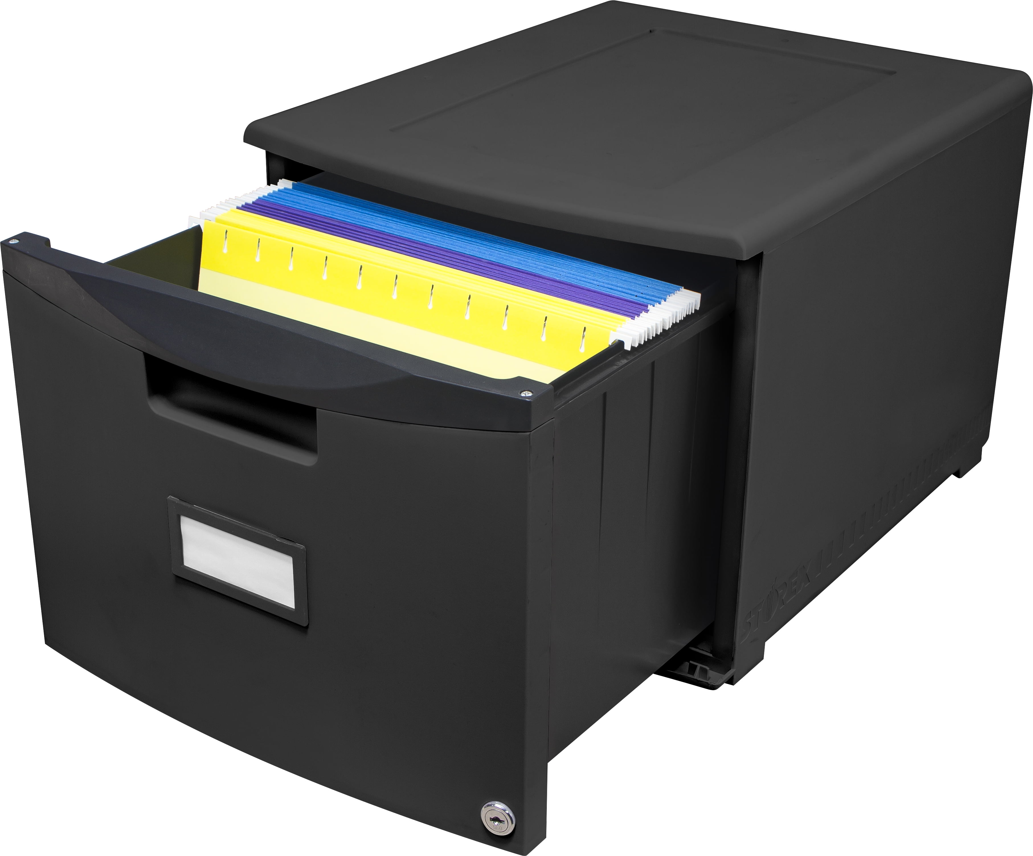 Storex Low-Profile Plastic File Drawer, Letter/Legal, Black - Image 6