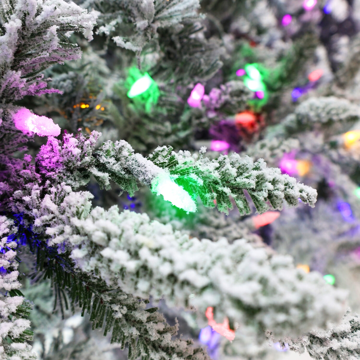 Fraser Hill Farm Prelit LED Multicolor 9-ft Mountain Pine Artificial Slim Christmas Tree - Image 8