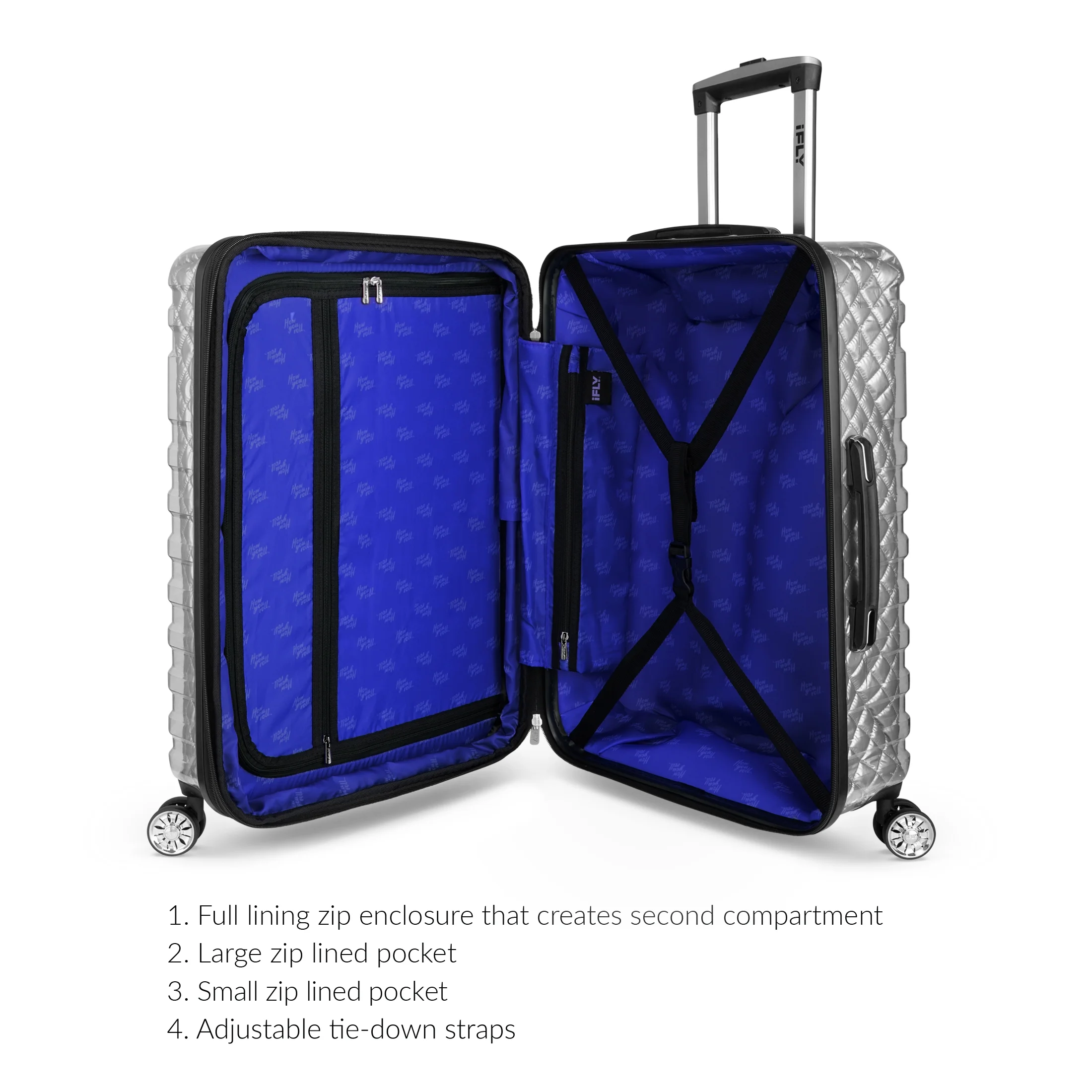 IFLY - Spectre Versus Clear Silver Hardside Luggage 24 Inch Checked Luggage - Image 3