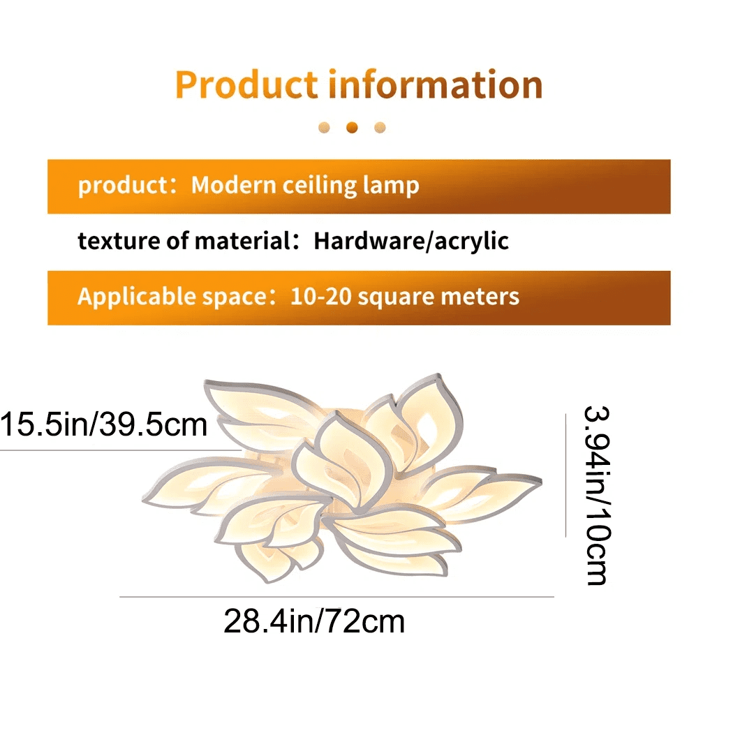 Garwarm Modern Ceiling Light, 29.5in Dimmable LED Flush Mount Ceiling Lamp, 75W Acrylic Sahde Ceiling Chandelier Lighting Fixture with Remote Control for Living Dining Room Bedroom - Image 10