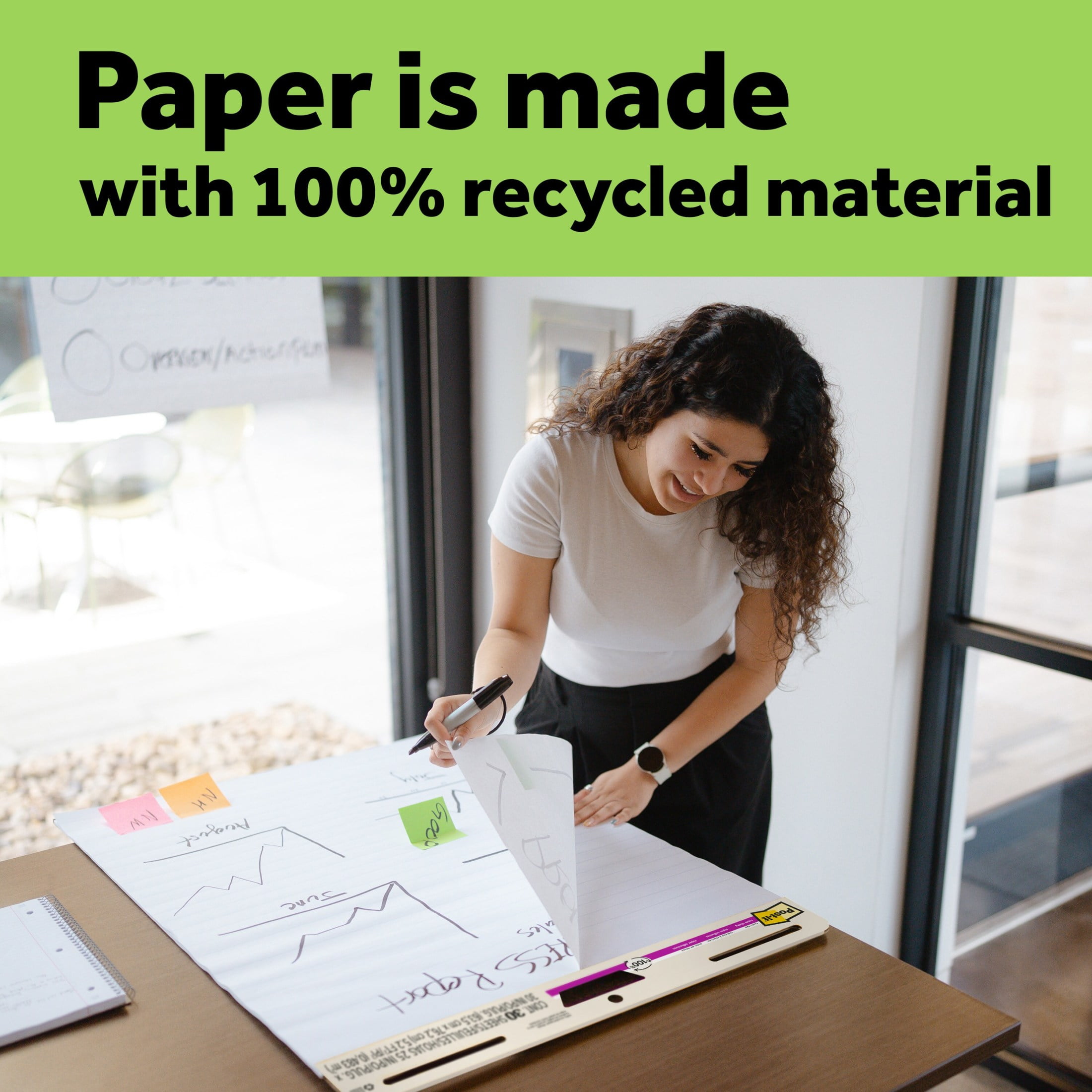 Post-it Super Sticky Easel Pad, White Recycled, 25 in. x 30 in., 6 Pads - Image 9