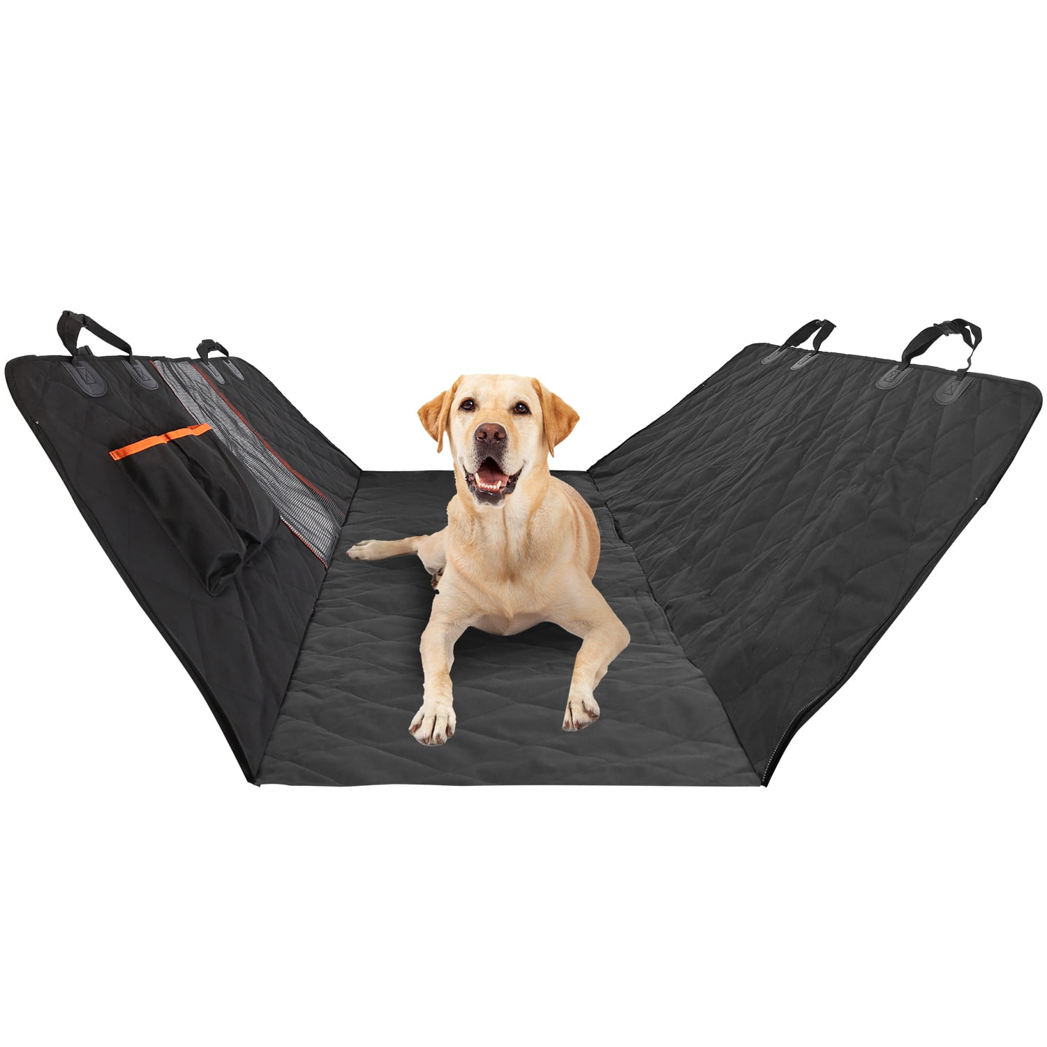 48.6x82.3in Dog Car Seat Cover Moclever Water Resistant Scratchproof Pet Car Rear Protector Mat Pet Back Seat Hammock with 2 Door Slide Straps for Car Truck SUV, Black - Image 16