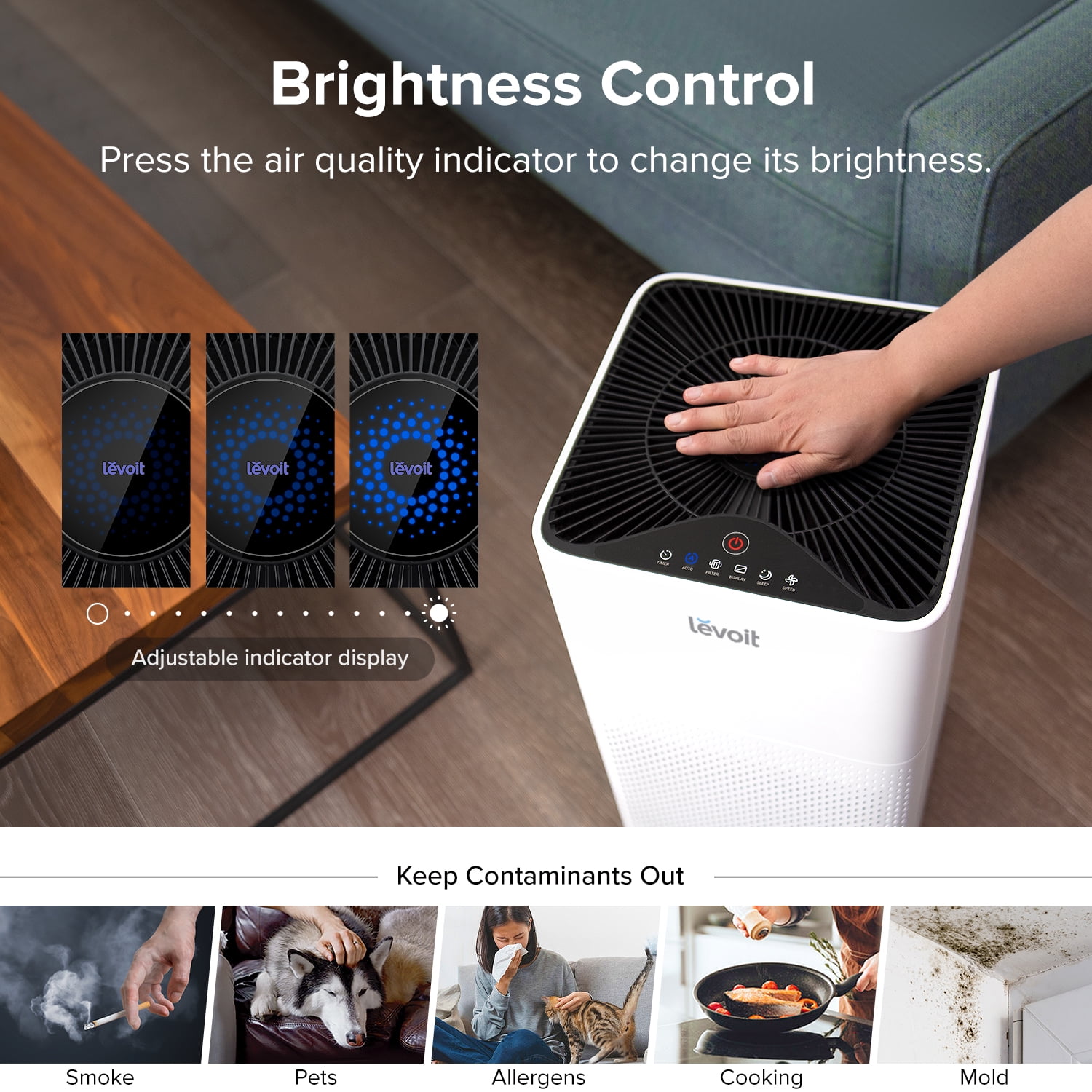 Levoit Air Purifier LV-H135 for Large Rooms, Allergies and Asthma, Smart Auto Mode, 795 ft²,White - Image 2