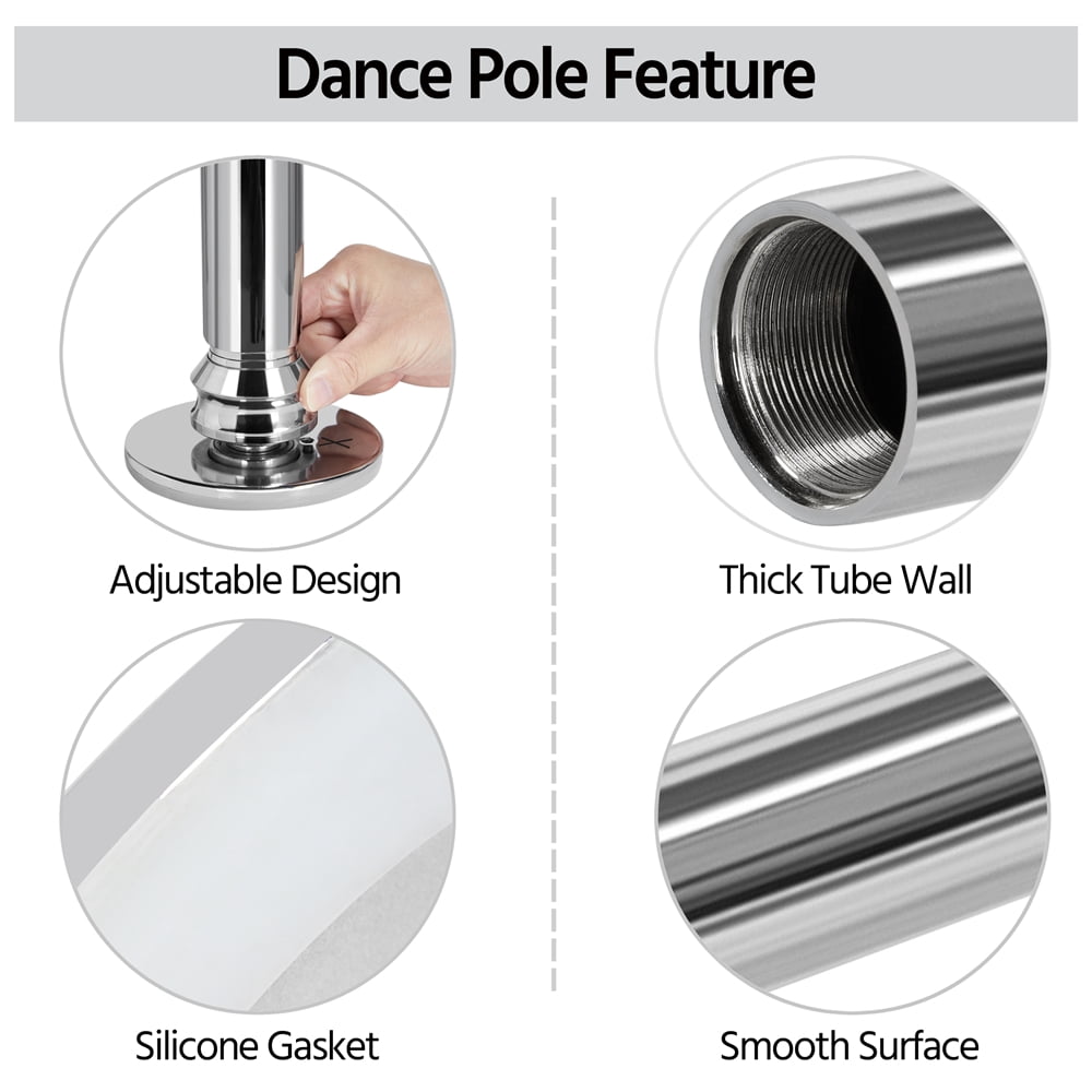Alden Design Portable Stripper Dance Pole Height Adjustable Spinning Static Dancing Pole - Image 9