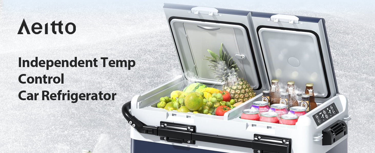 Aeitto 12 Volt Car Refrigerator, 52QT(50L) Dual Zone Portable Car Fridge Freezer -4℉-68℉ Electric Cooler Dual Temp Control Cooling Freezing 12/24V DC & 100-240V AC for Travel, Camping, RV, Road, Home - Image 6