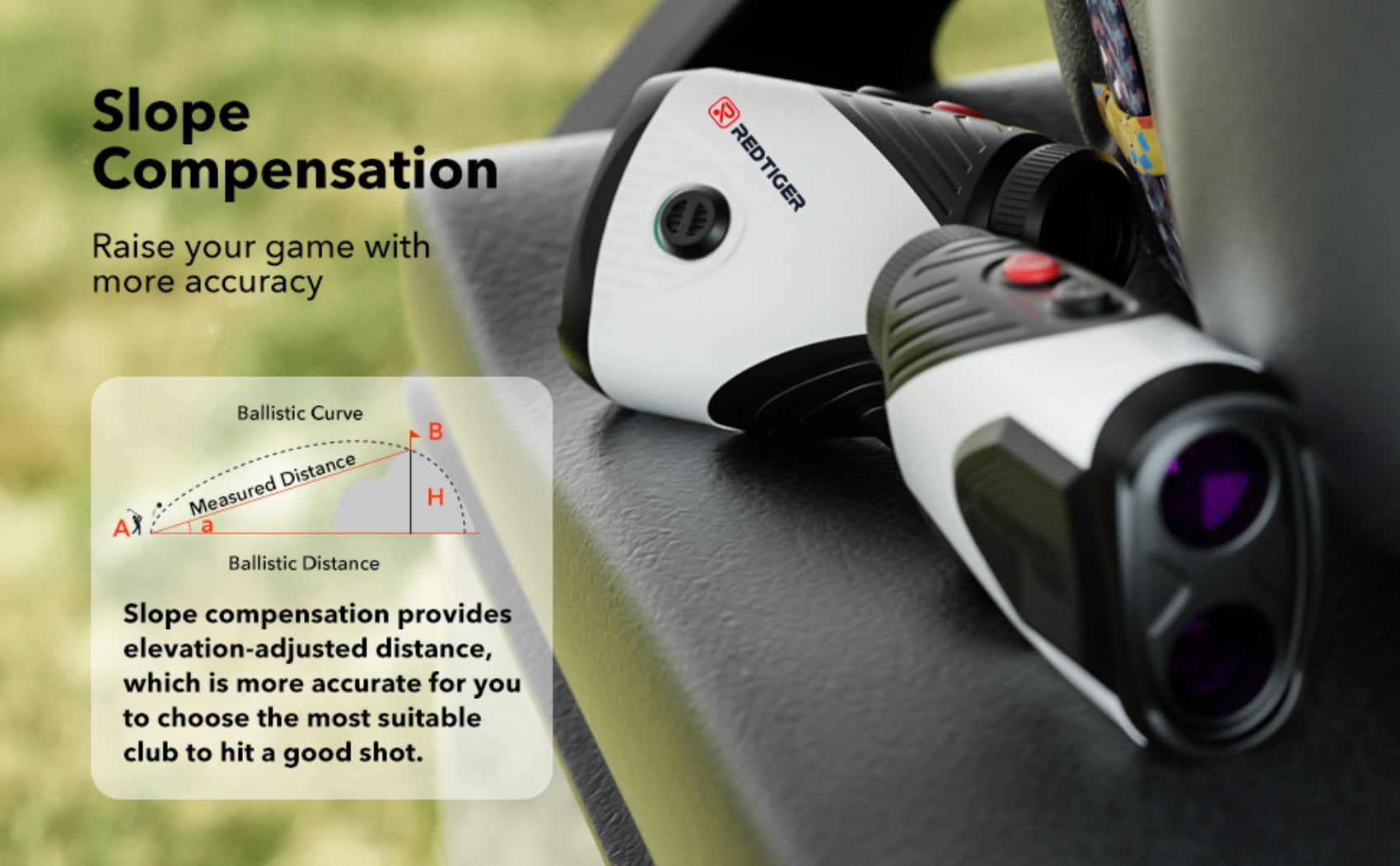 REDTIGER Laser Golf/Hunting Rangefinder, 7X Magnification Clear View 1200 Yards Laser Range Finder, Slope Measurement, Flag Pole Lockin, Short - Image 4