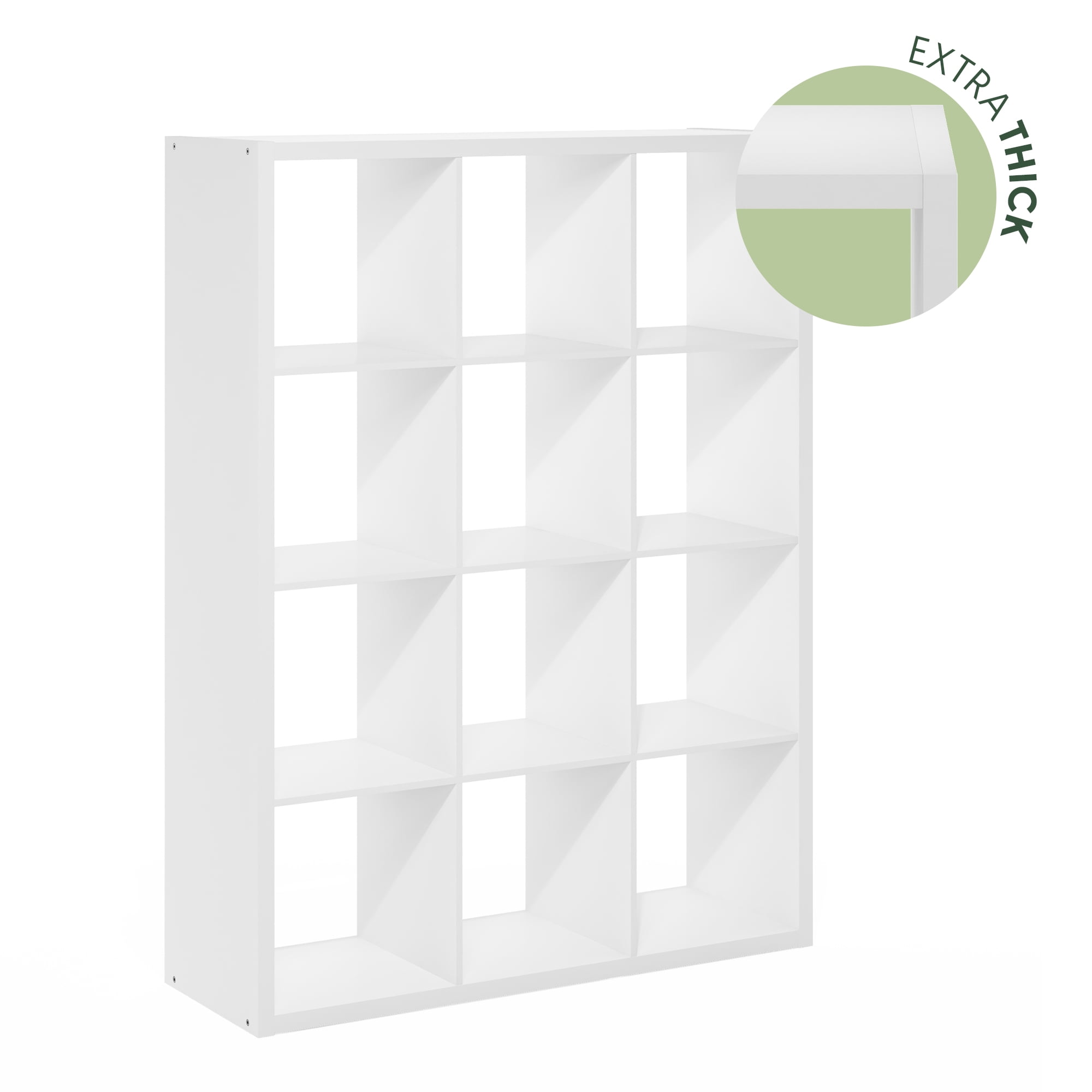 Furinno Cubicle Open Back Decorative Cube Storage Organizer, 12-Cube, White - Image 6