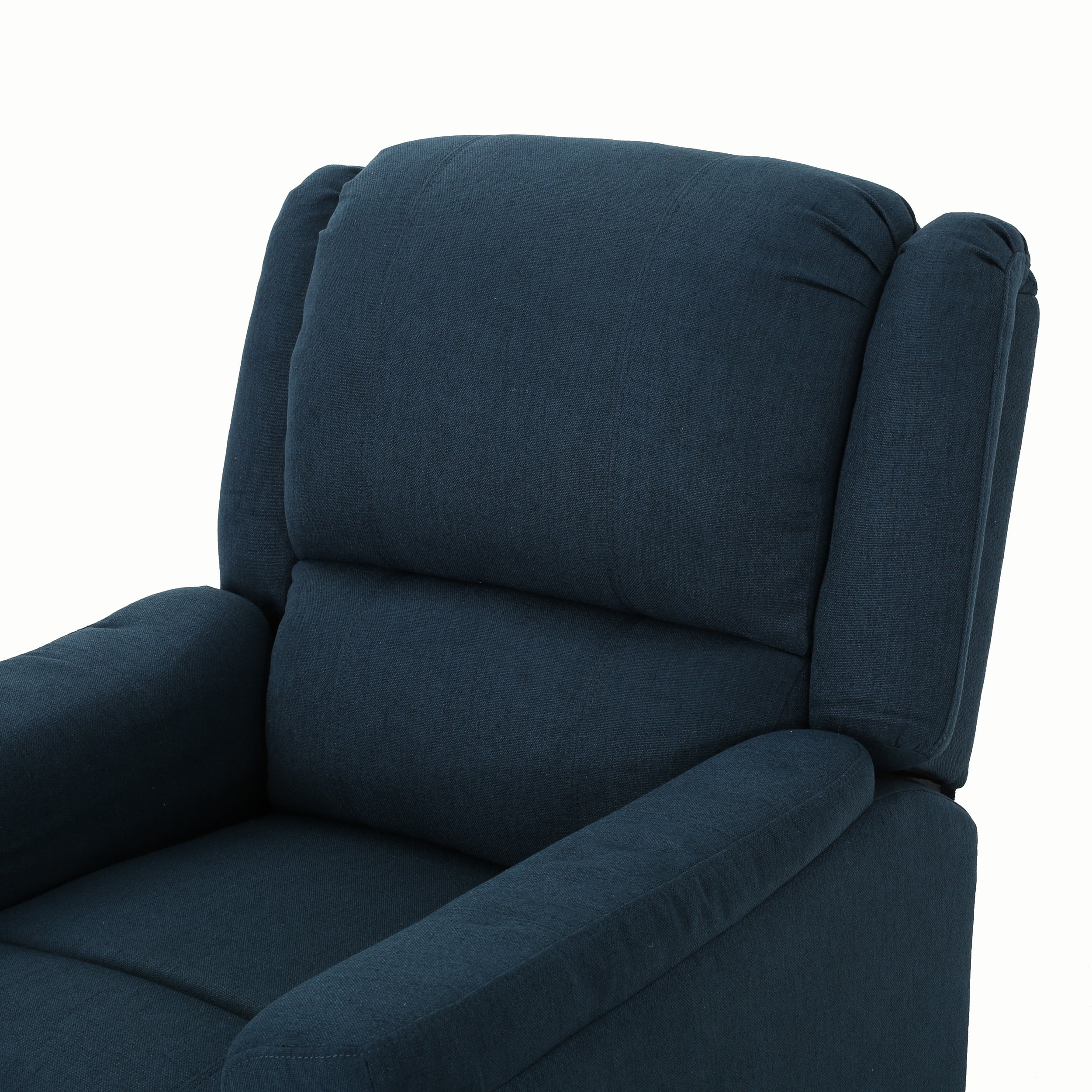 Noble House Pete Standard Fabric Tufted Swivel Glider Recliner, Navy Blue - Image 11