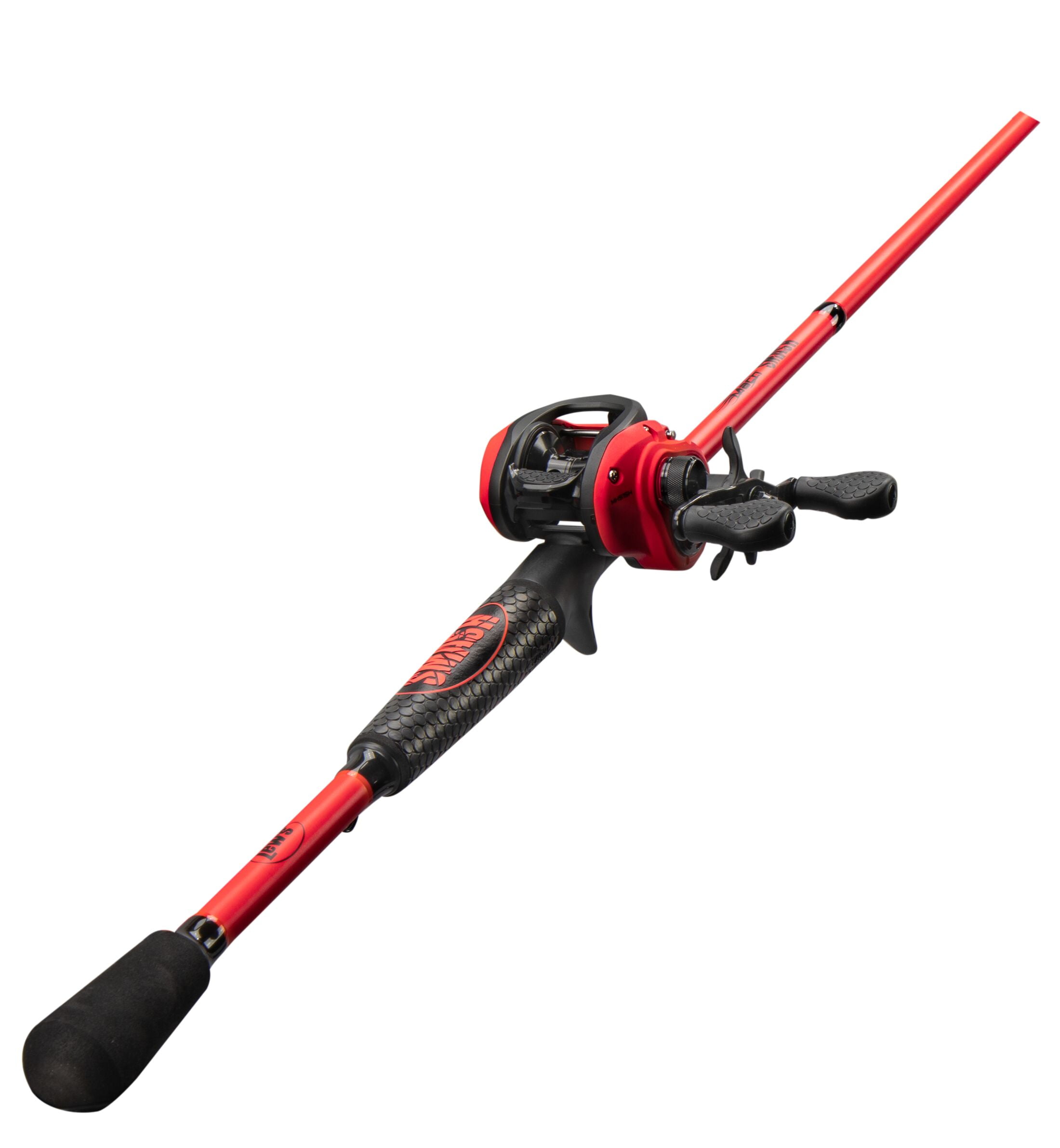 Lew's Mach Smash Baitcast Reel and Fishing Rod Combo, 7-Foot 2-Inch Medium-Heavy Power Rod, Right-Hand Retrieve, Red/Black - Image 4