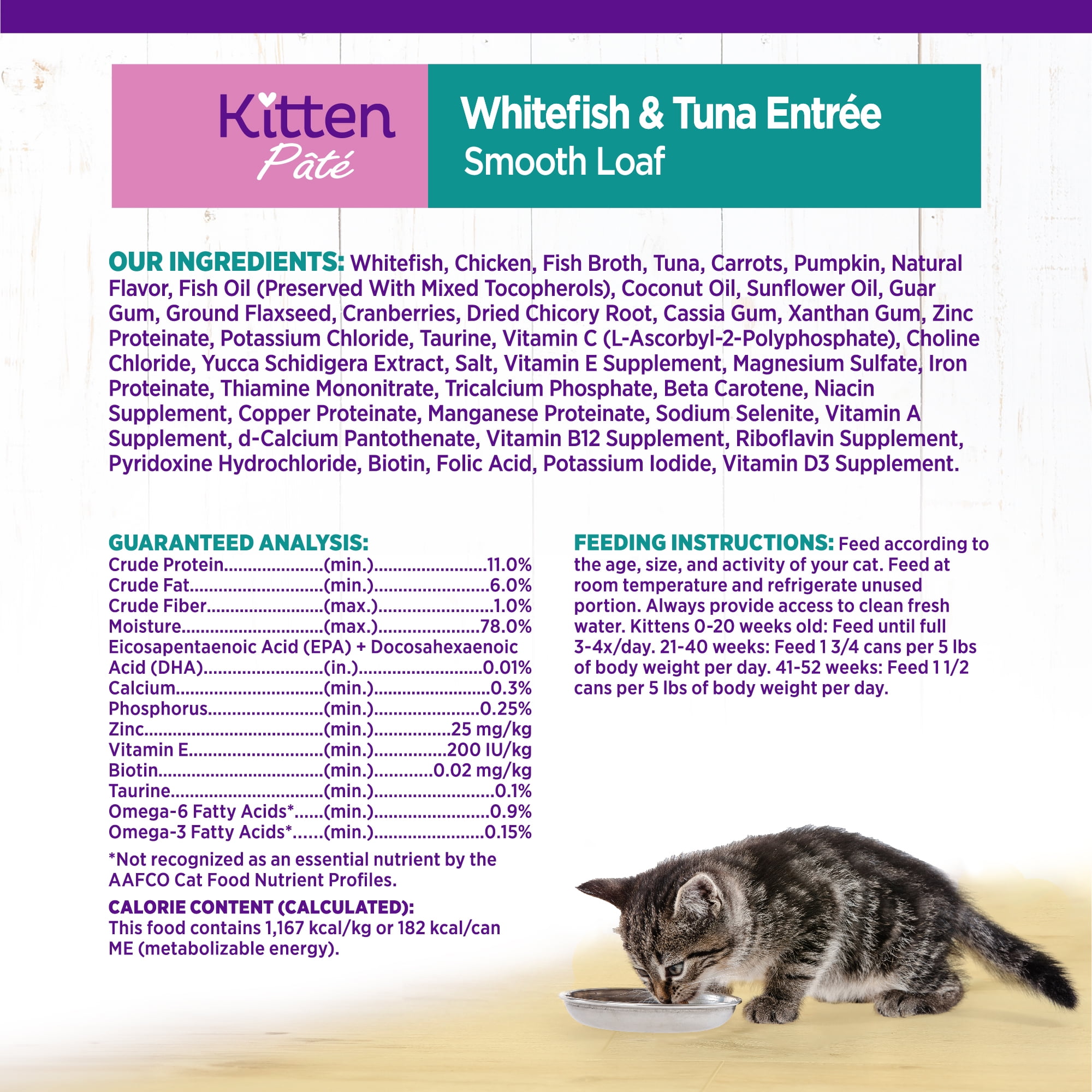 Wellness Complete Health Pate Kitten Wet Cat Food, Natural, Protein-Rich, Grain Free, 5.5 Ounce, 24 Pack, (Whitefish & Tuna) - Image 4