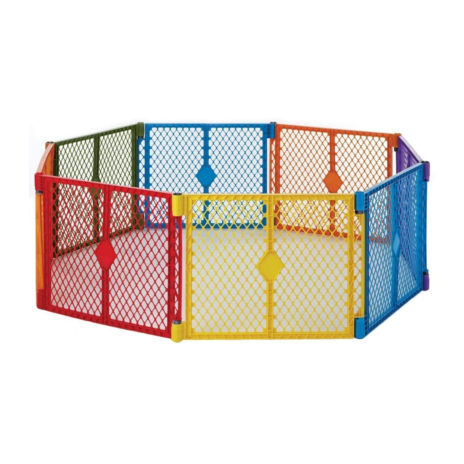 Toddleroo Superyard Colorplay 8 Panel Portable Indoor & Outdoor Play Yard, Multicolor - Image 2