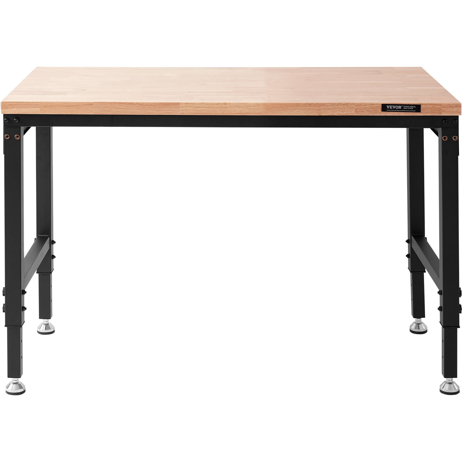VEVOR Adjustable Workbench, 48" L X 24" W Multi-Purpose Work Bench with 28-39.5" Height Range and 2000 lbs Capacity, Power Outlets & Hardwood Top & Metal Frame & Foot Pads, Workshop Garage Table - Image 9