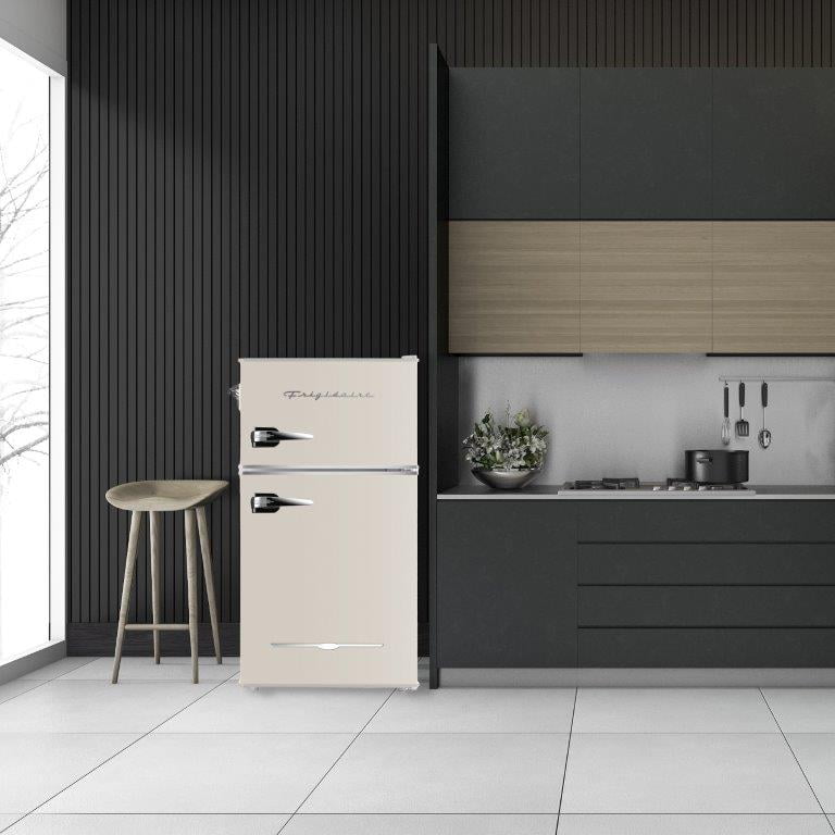 Frigidaire, 3.1 Cu. Ft. 2 Door Retro Compact Refrigerator , Built-In Side Bottle Opener, Cream - Image 5