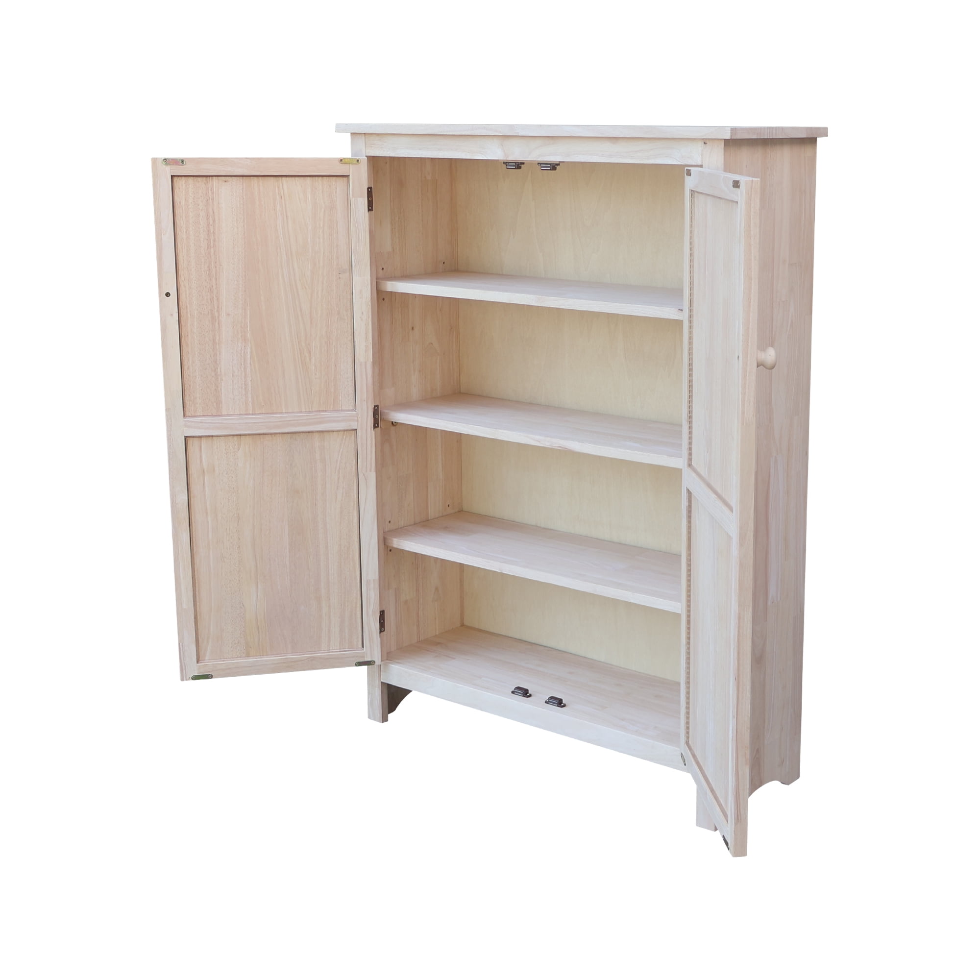 International Concepts Solid Wood 51" Double Kitchen Jelly Cupboard Pantry, Unfinished - Image 9