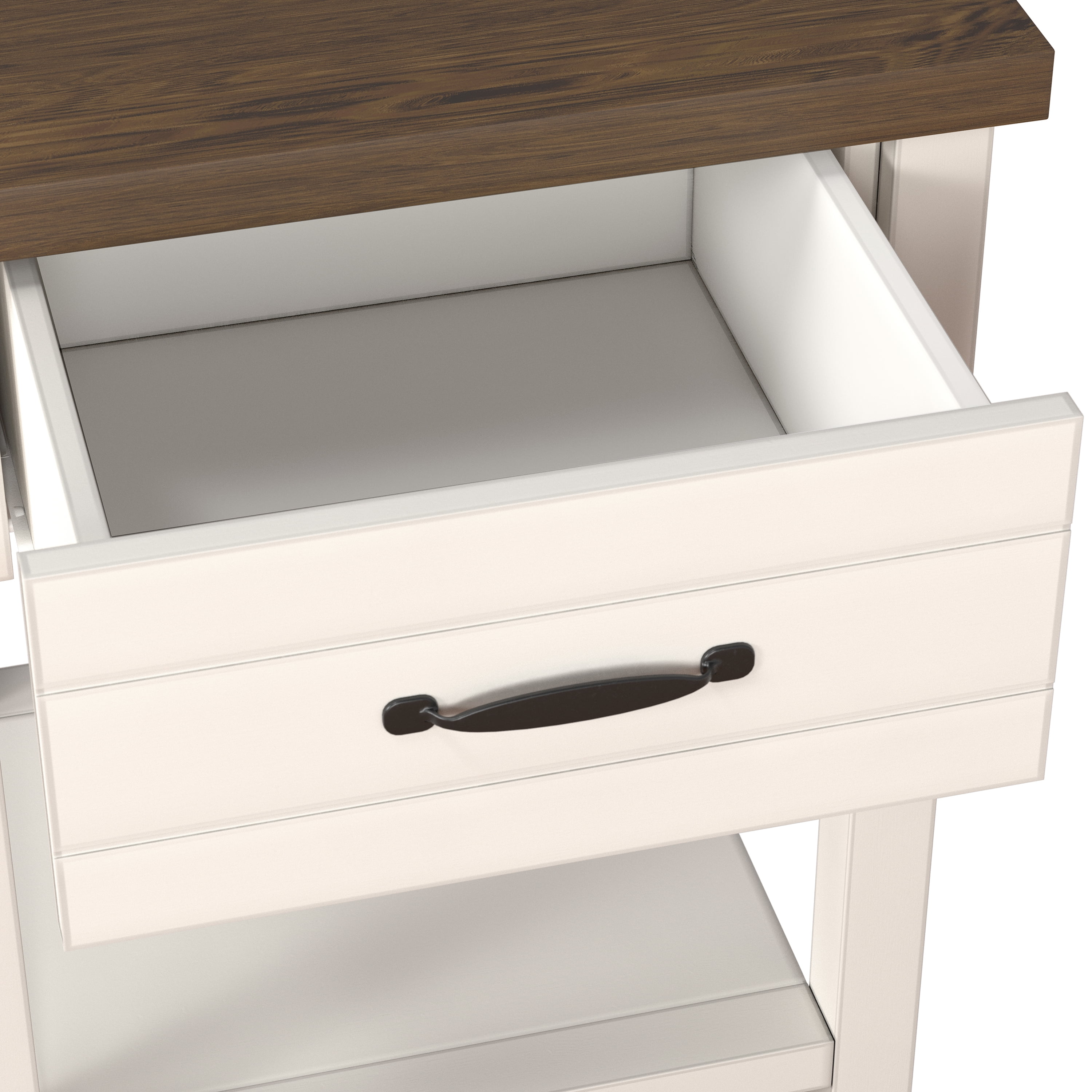 Hillsdale Lancaster Farmhouse Oak Top 1 Drawer Nightstand, Set of 2, Ivory - Image 11