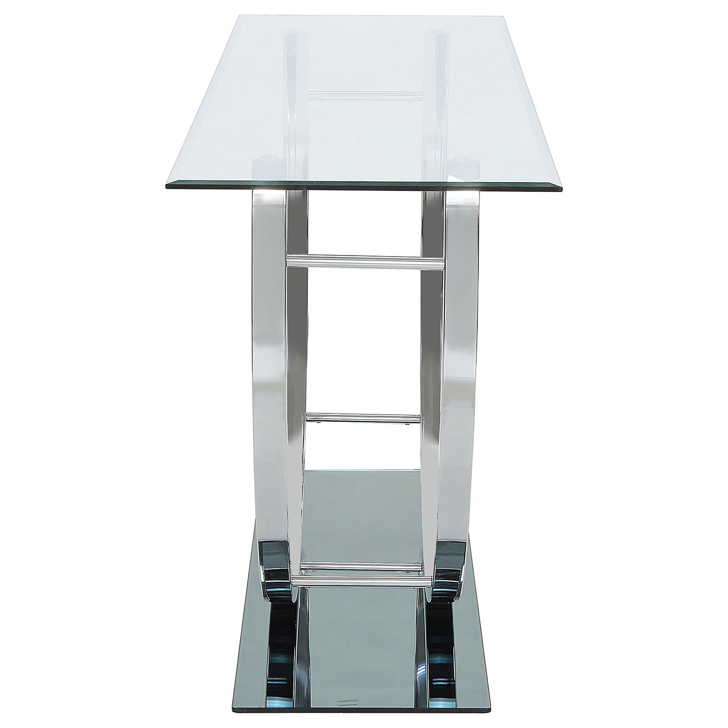 Danville U-shaped Glass Top Entryway Console Table Chrome - Image 5