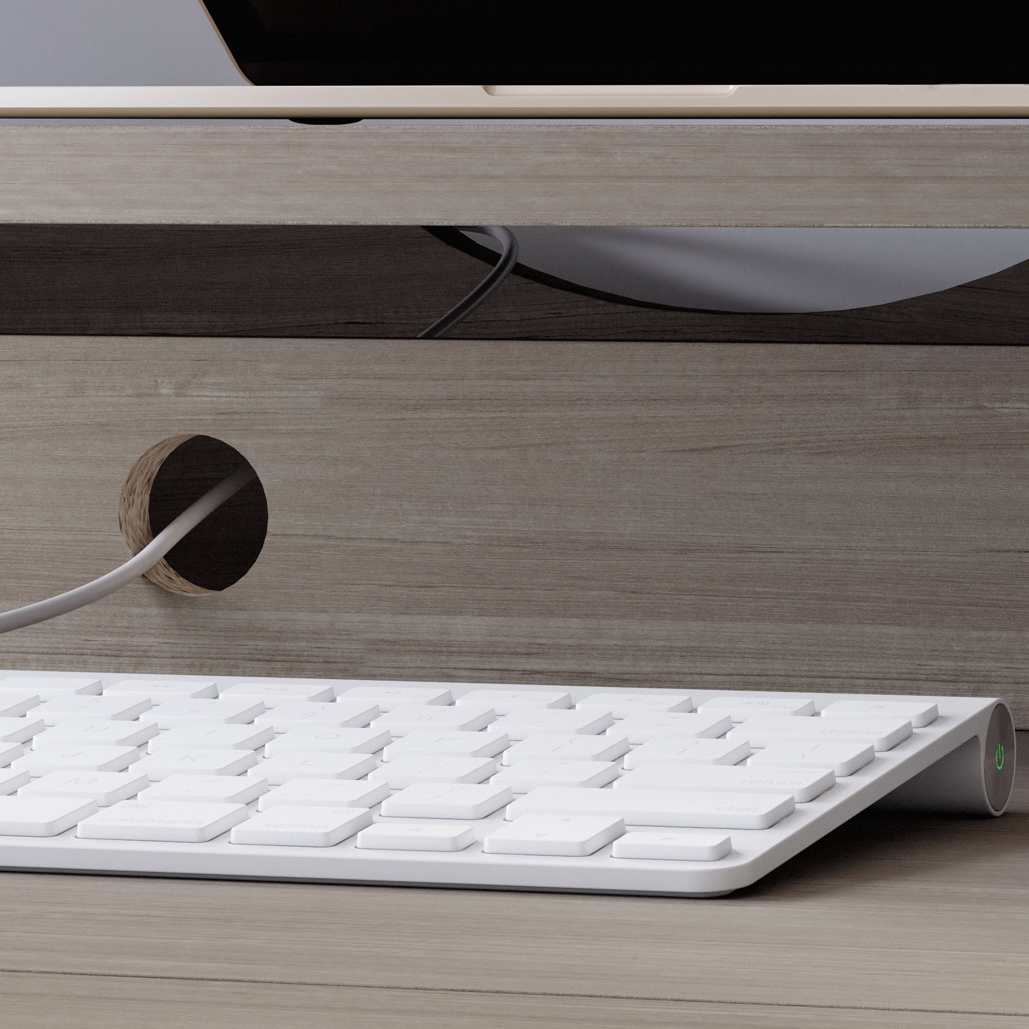 Sauder Beginnings Computer Desk, Silver Sycamore Finish - Image 4