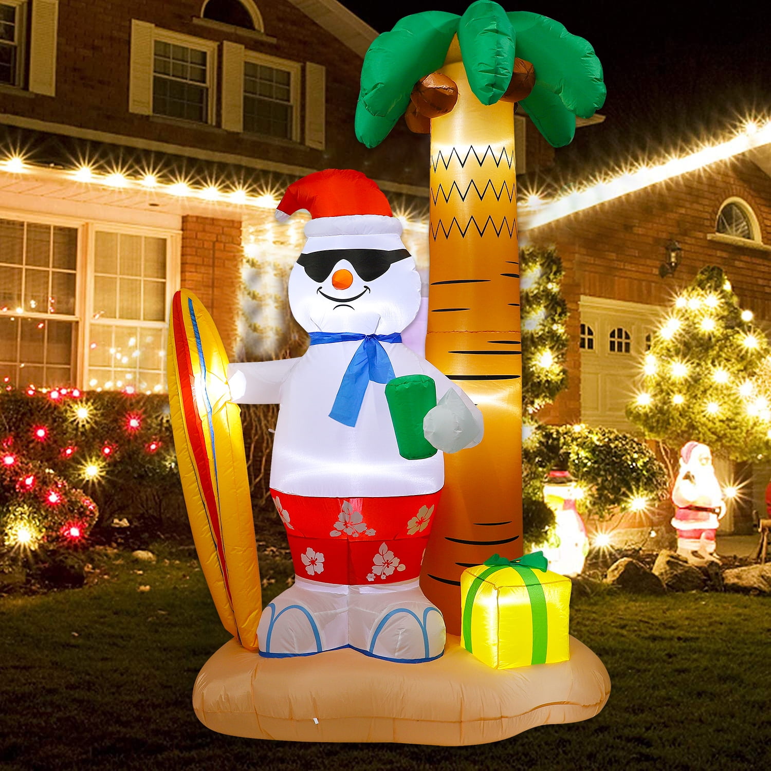 8 ft Christmas Inflatables, Outdoor Snowman upgraded Blow Up Decoration with LED Lights for Yard/Holiday/Christmas/Party/Garden - Image 4