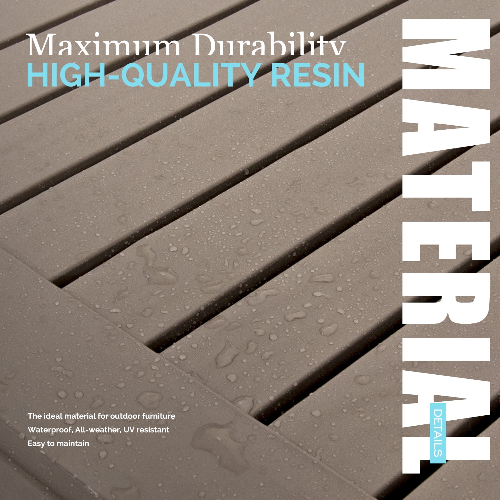 DIMAR GARDEN Outdoor Patio Resin Chaise Lounge Recliner with Adjustable Backrest Brown - Image 8