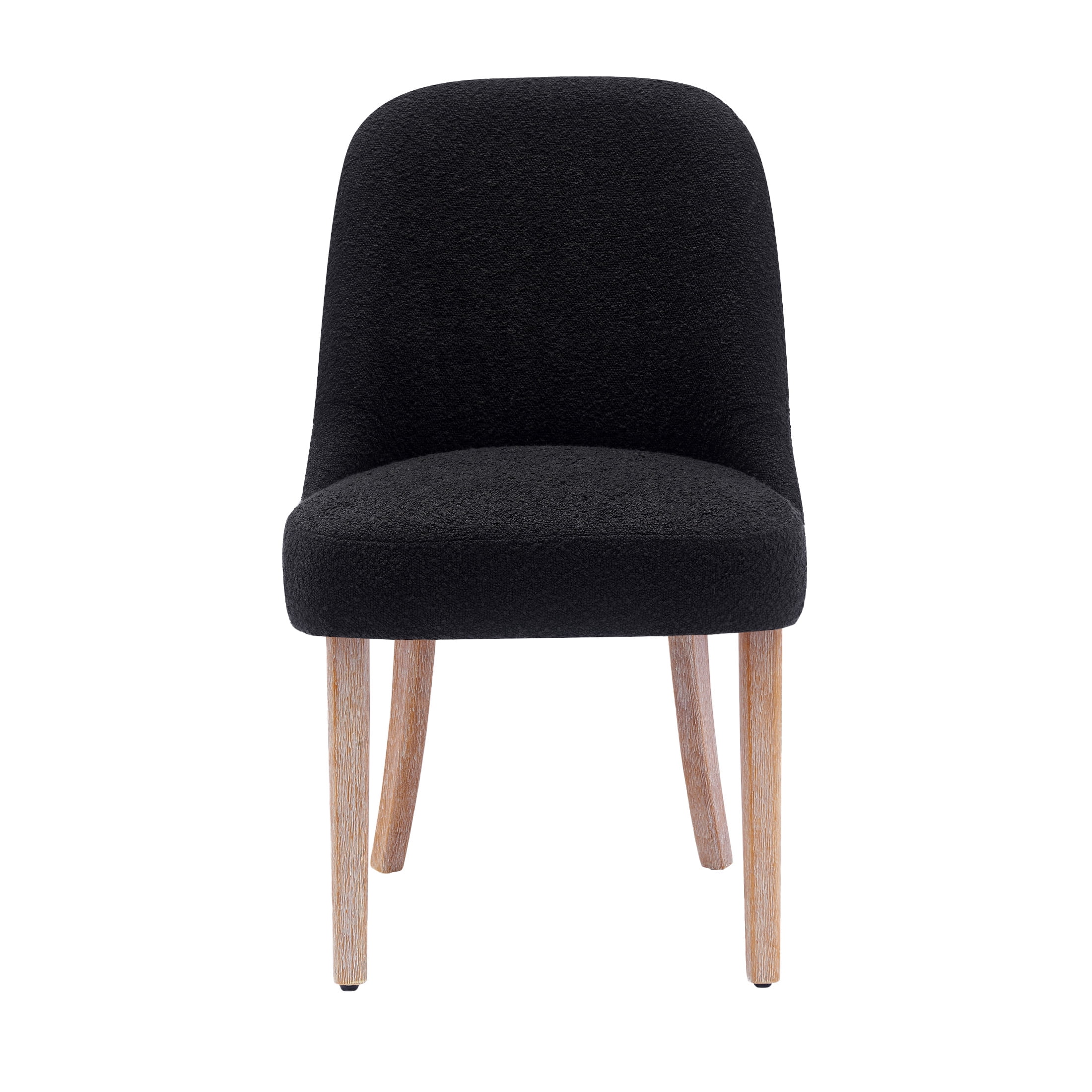 Contemporary Water and Stain Resistant Boucle Fabric Upholstered Dining Side Chair, Black - Image 4
