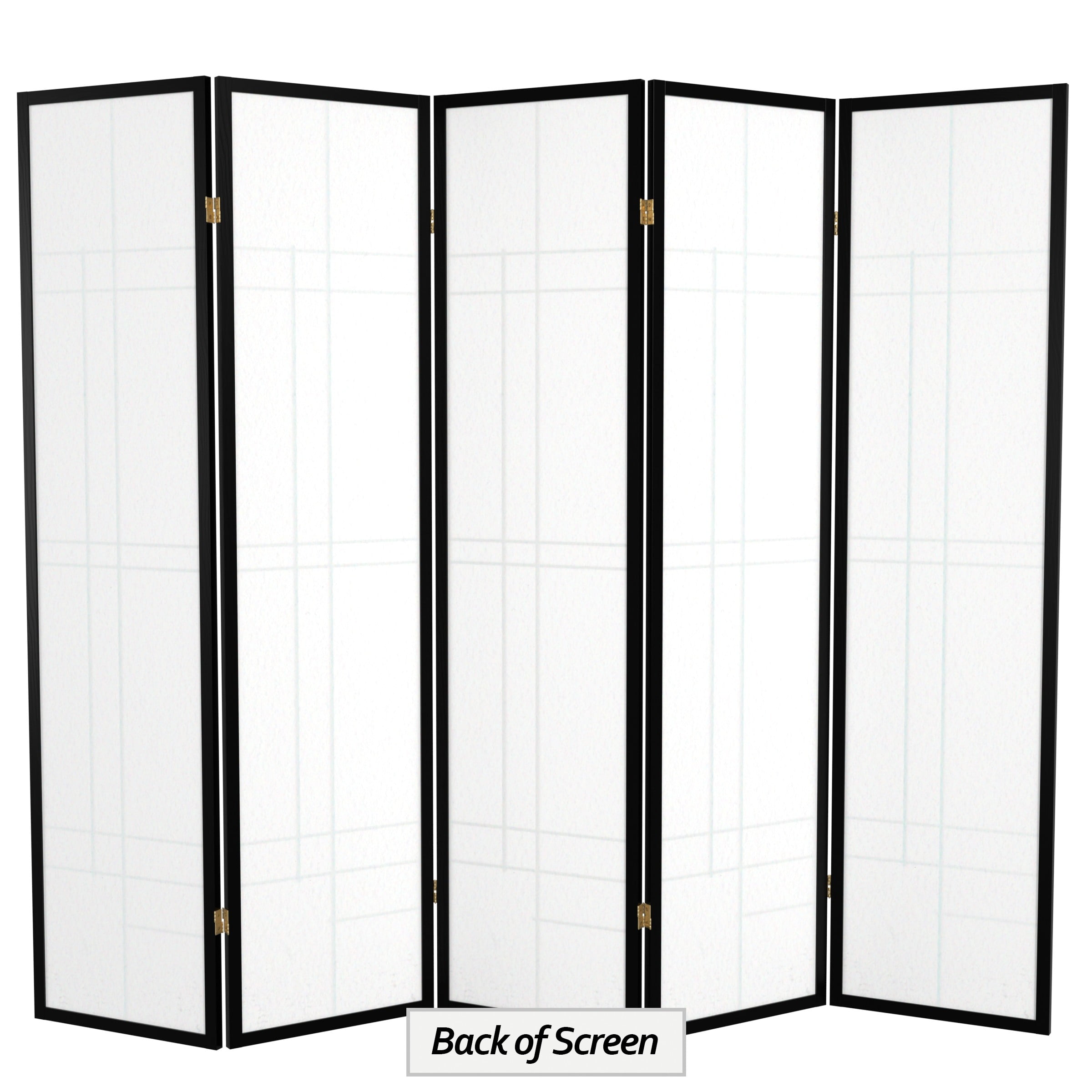 Red Lantern 6 ft. Tall Eudes Shoji Screen - Black - 5 Panels - Image 5