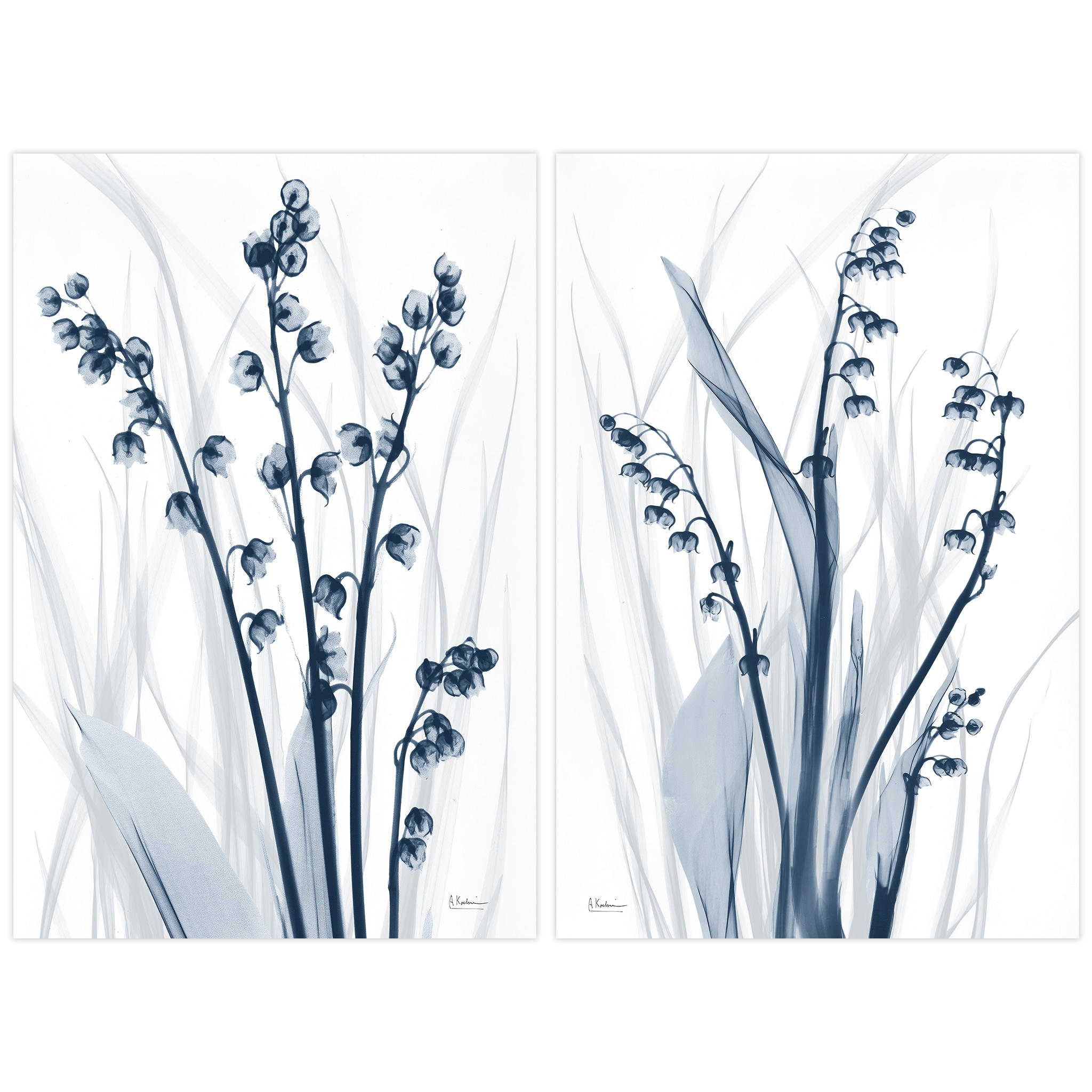 Empire Art Direct Radiant Blues Driptych Frameless Free Floating Tempered Glass Panel Graphic Wall Art, 48" x 32" x 0.2" each, Ready to Hang - Image 4