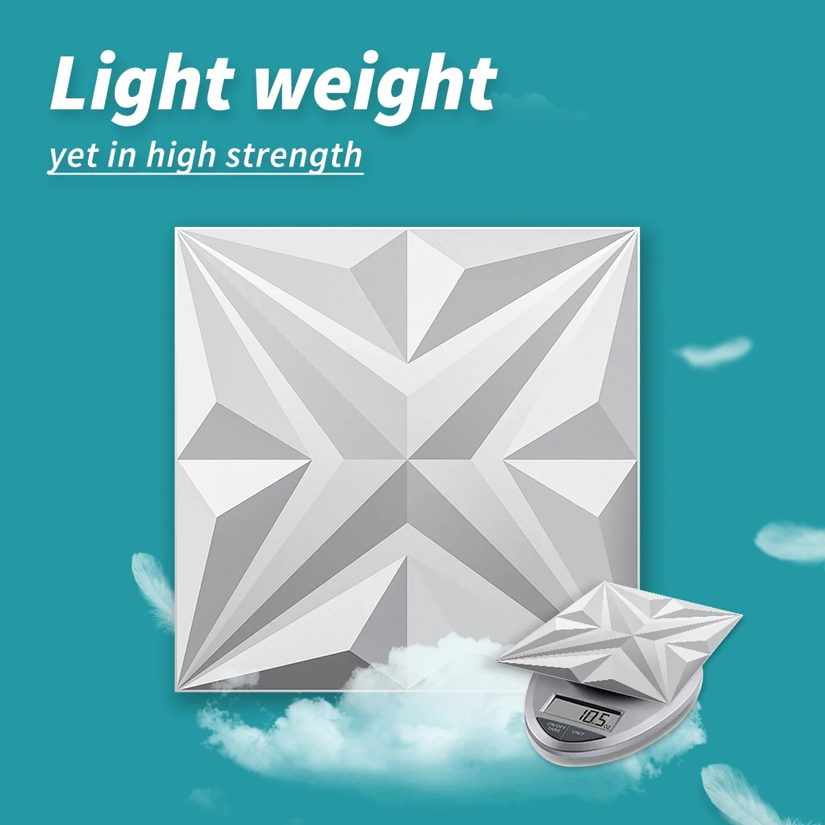 Art3d 3D Wall Panels Matte White 197" x 197" x 005" Embossed PVC Decorative, 12 Pieces, Pack - Image 7