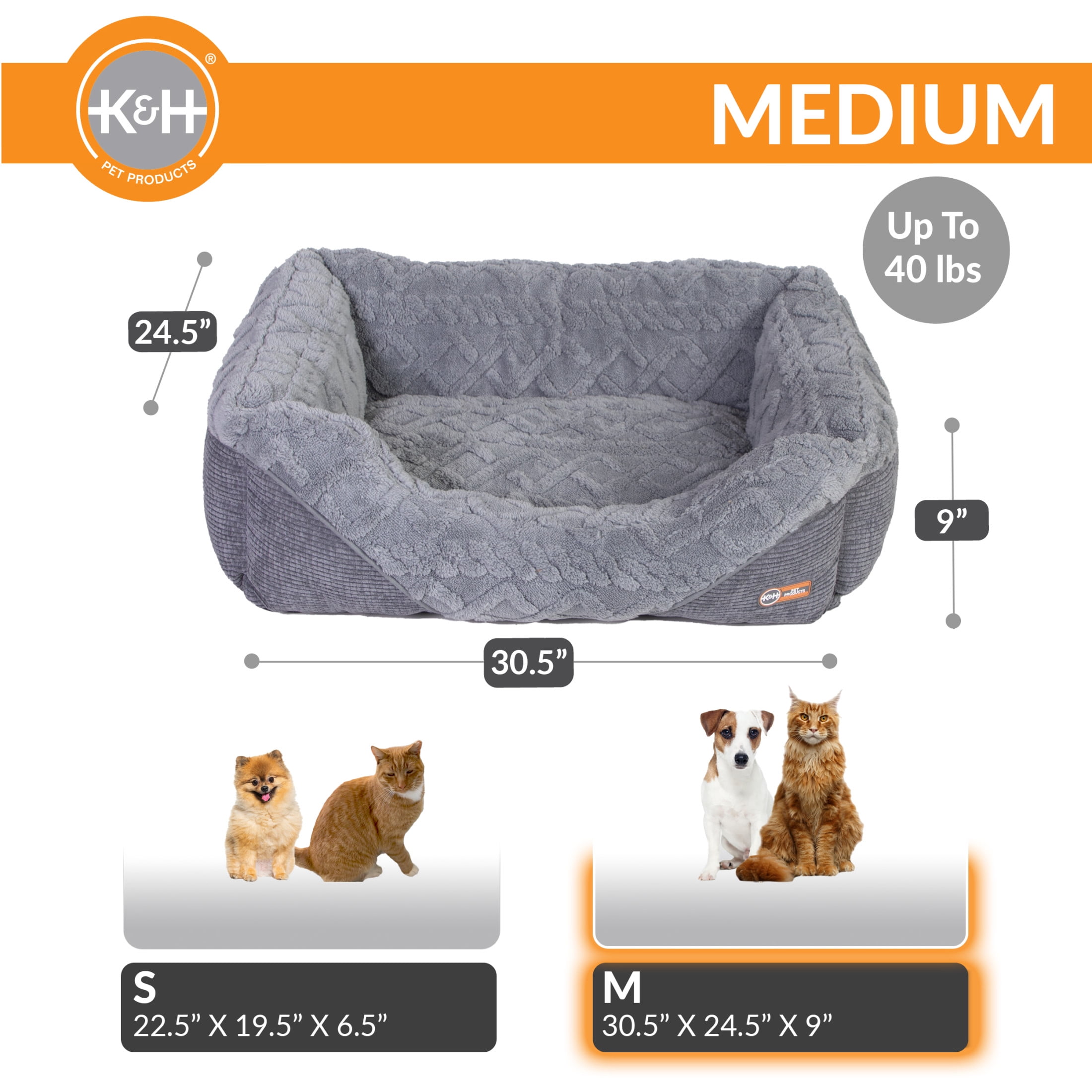 K&H Pet Products Thermo-Pet Lounge Sleeper Heated Cat & Dog Bed Gray Medium 30.5 X 24.5 X 9 Inches - Image 3