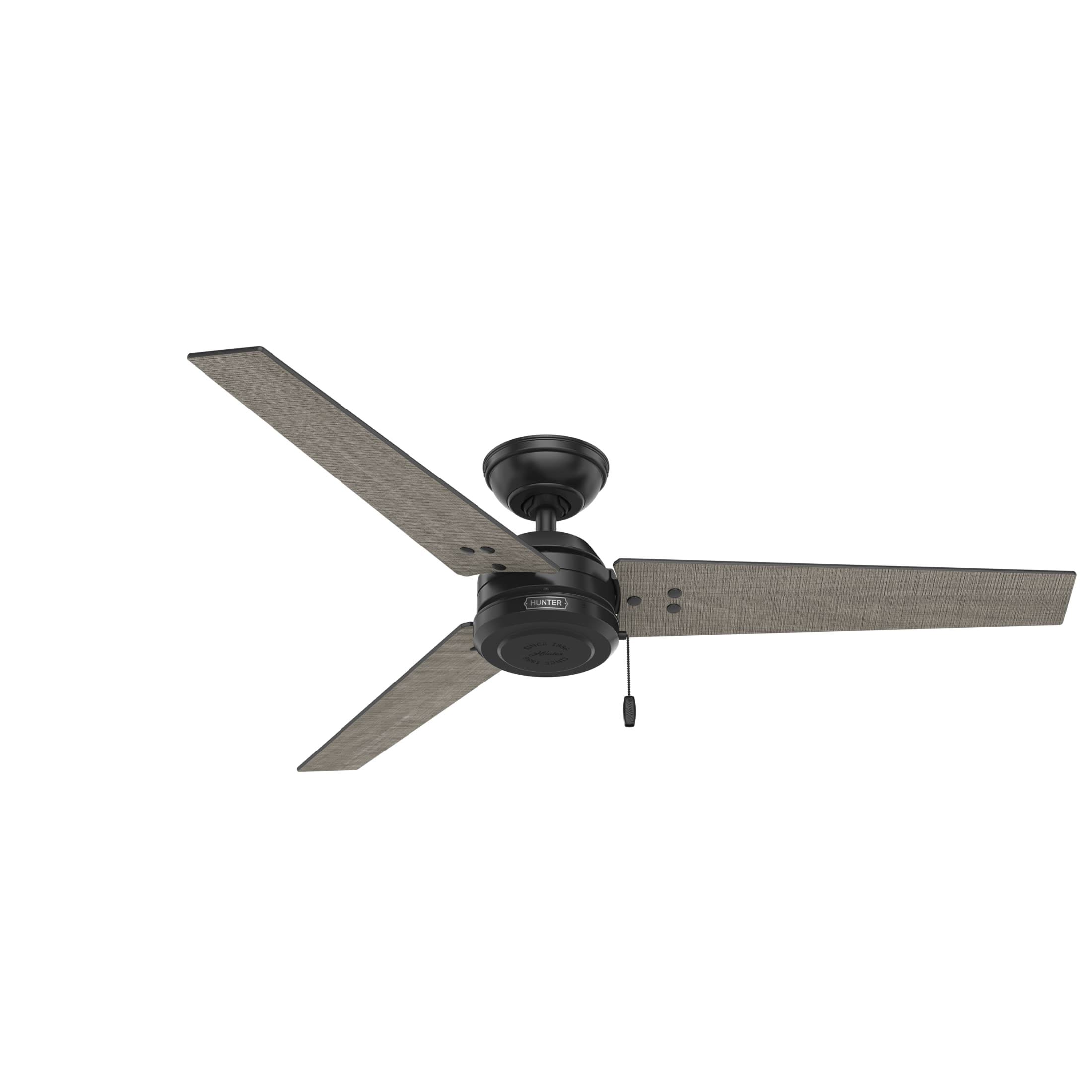 Hunter 52 inch Outdoor or Indoor Ceiling Fan No Light - Black Ceiling Fan without Light, For Patio, Porch, Garage, or Living Room, Standard Mount, 3 Blades, Pull Chain - Cassius 59264, Matte Black - Image 7