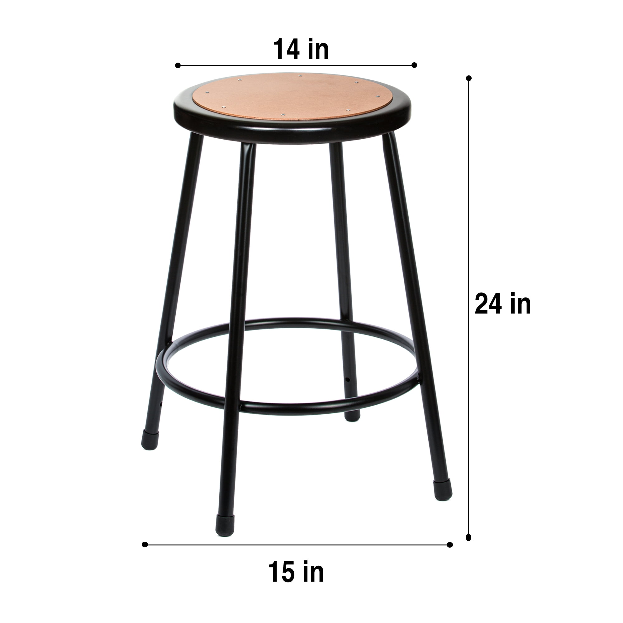 Hampden Furnishings Flynn Collection 24" Masonite/Steel Stool, Black, Pack of 2 - Image 6