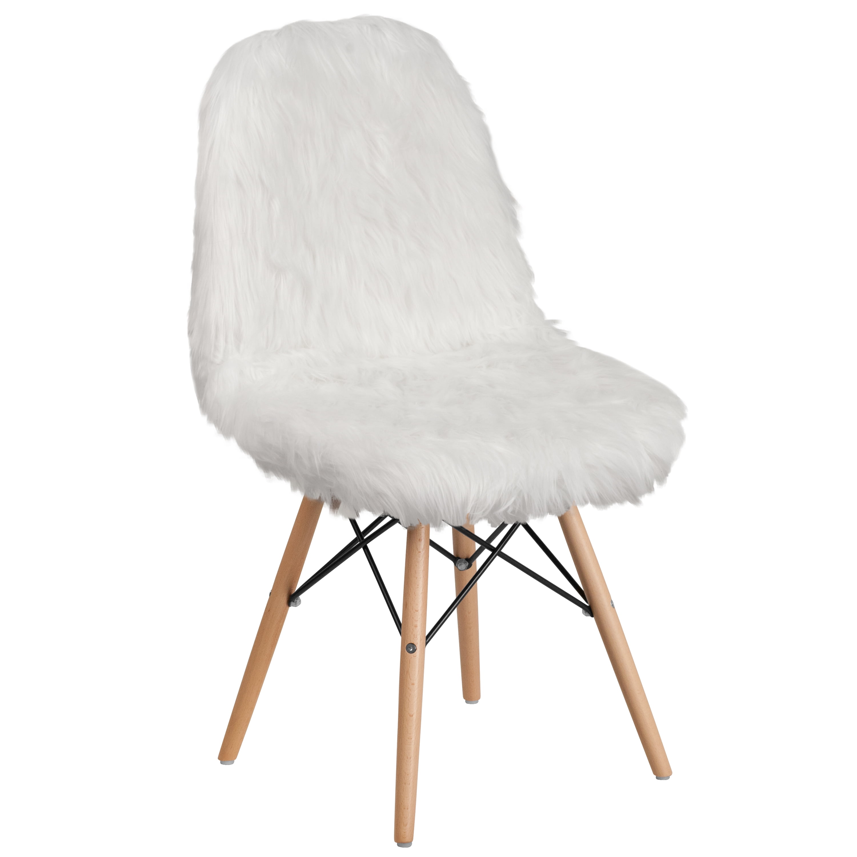 Flash Furniture Calvin Shaggy Dog White Accent Chair - Image 12