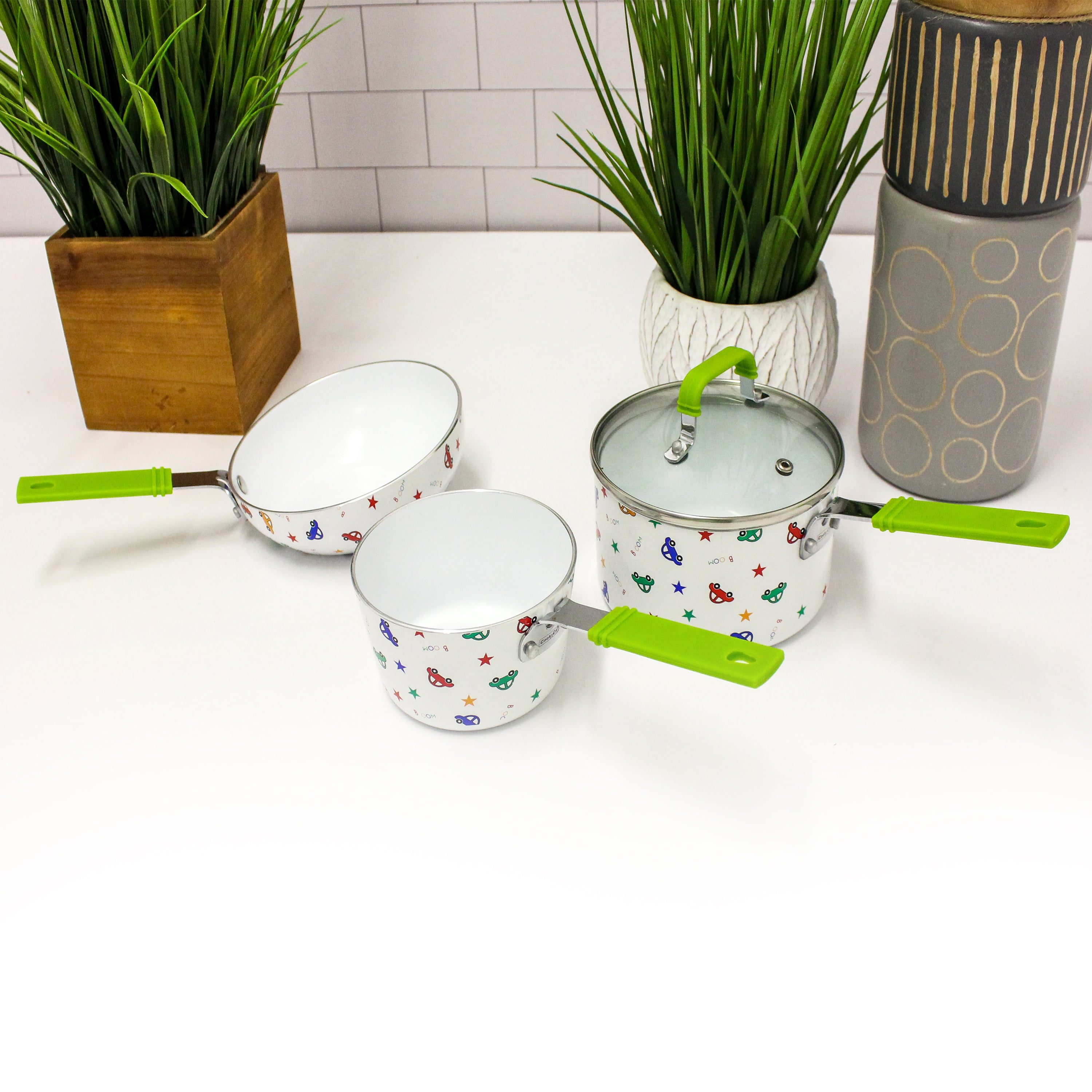 BergHOFF CookNCo 4Pc Mini Cookware Set Car Pattern - Image 6