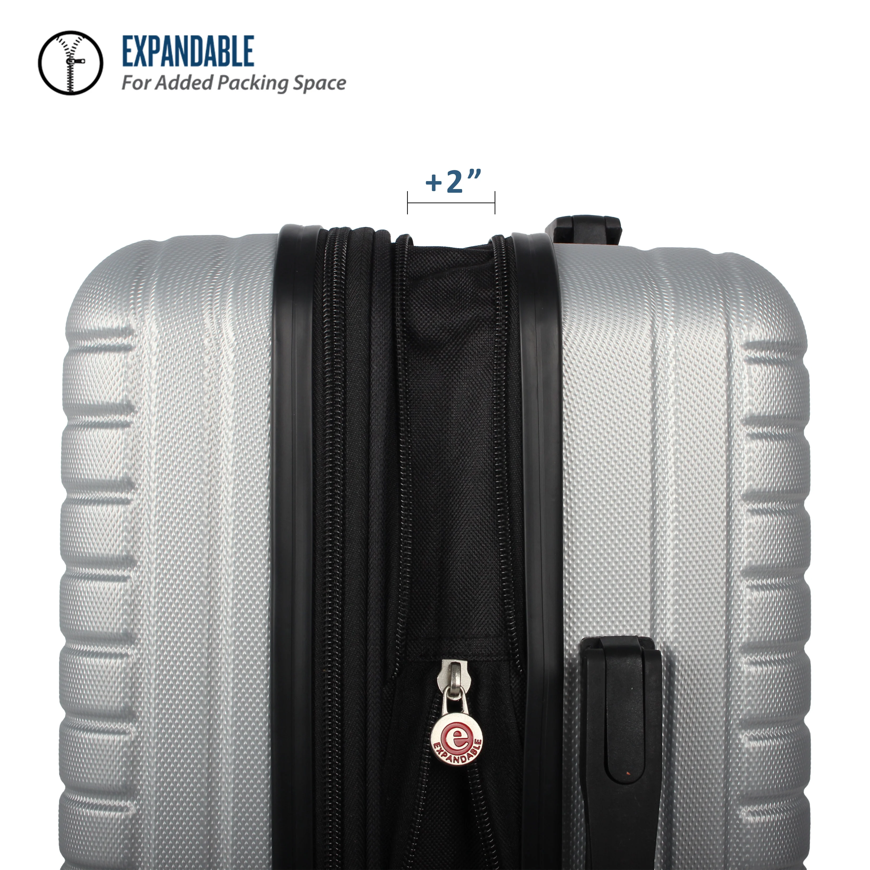 Protege, Vacationer Hard Side 28” Expandable Checked Luggage, Silver, Adult - Image 2