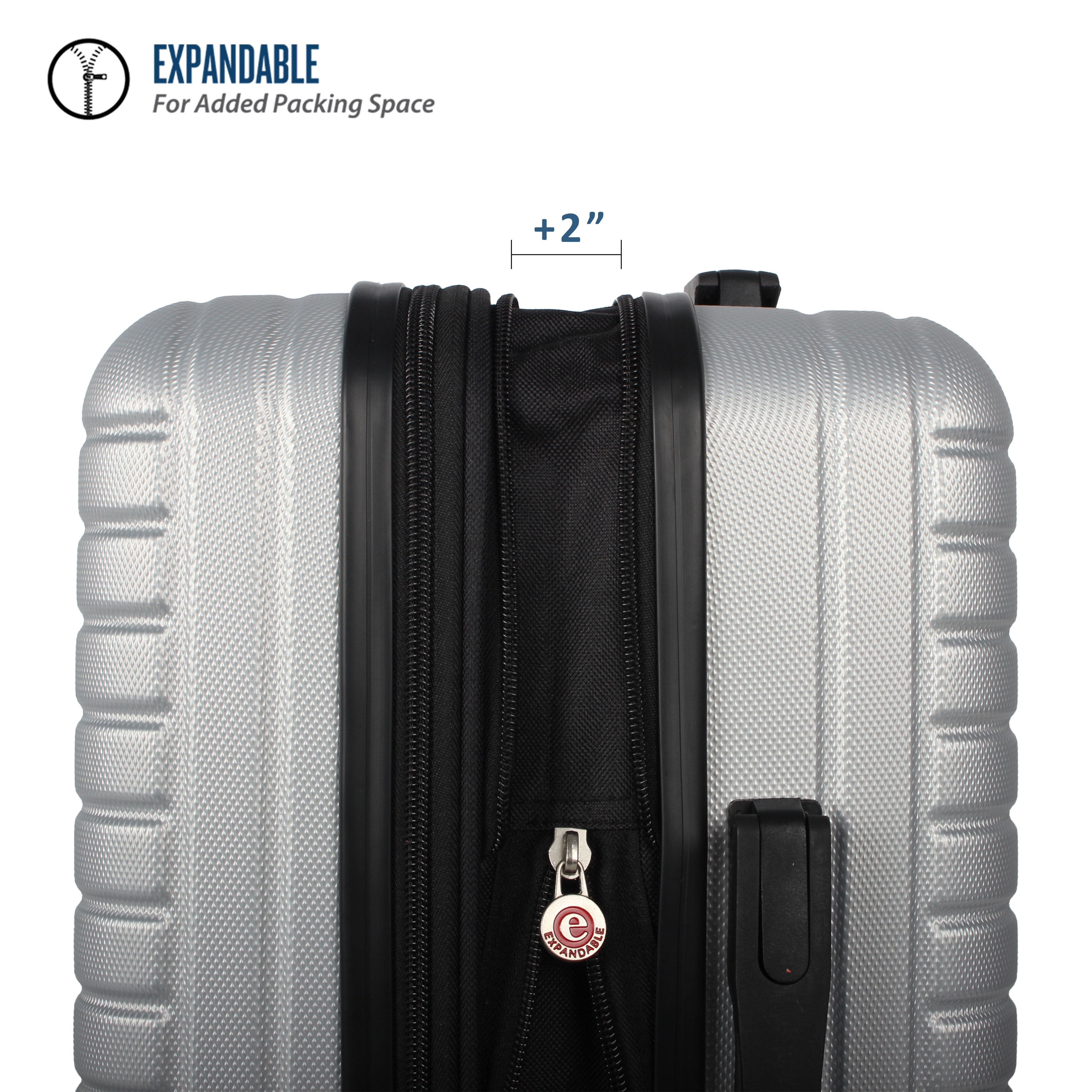 Protege, Vacationer Hard Side 20” Expandable Carry-on Luggage, Silver, Adult - Image 2