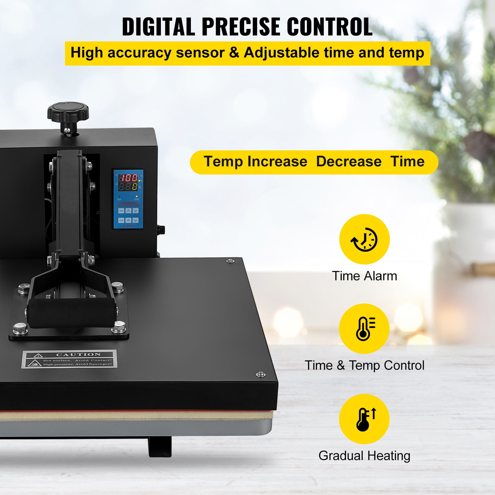 KFFKFF Heat Press Machine, 16 x 20 in / 40 x 51 cm, Clamshell Sublimation Transfer Printer Teflon Coated, Digital Precise Heat Control, Silica-gel Sponge Powerpress for T-shirt Bag Pad Pillow - Image 9