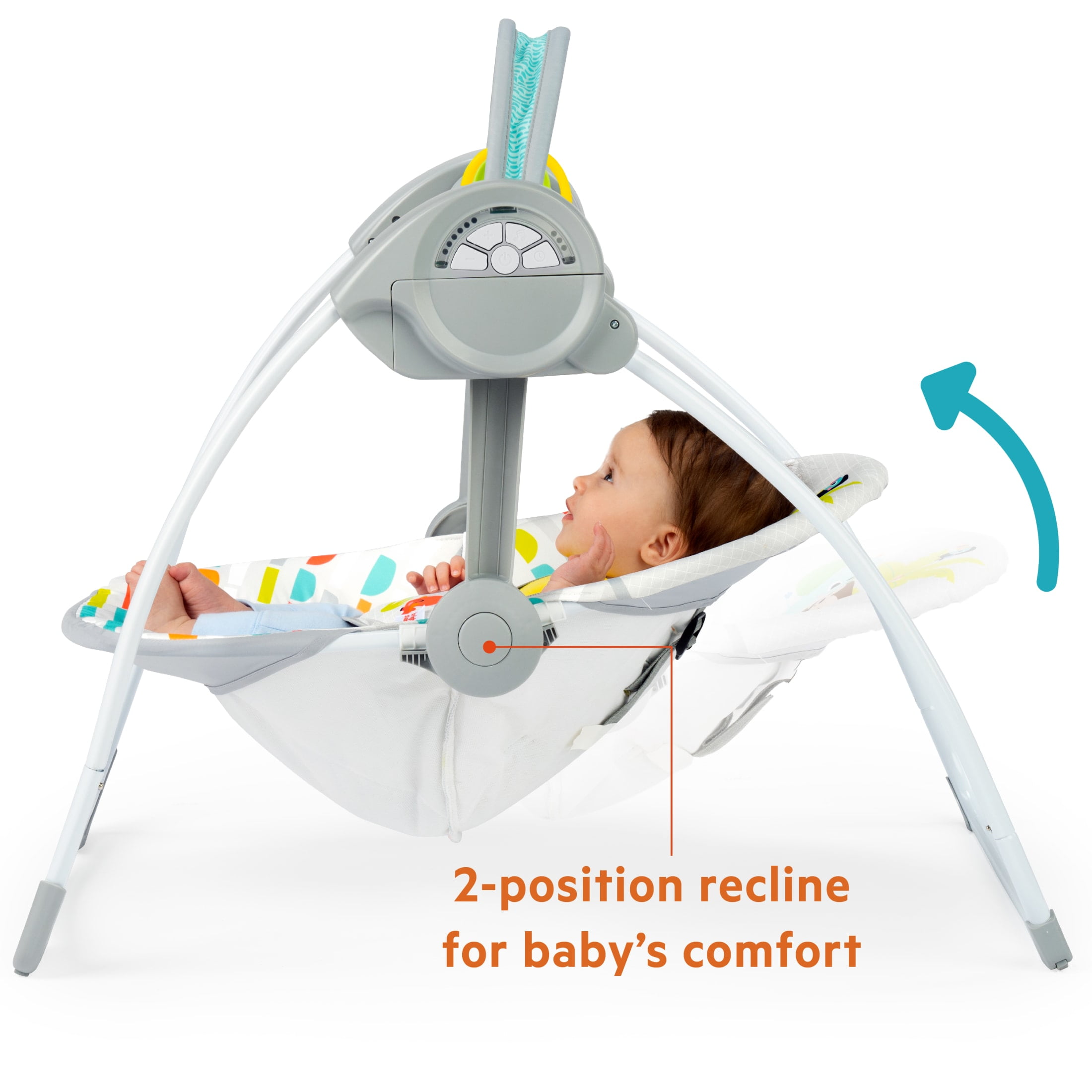 Bright Starts Playful Paradise Portable Compact Baby Swing with Toys, Unisex, Newborn + - Image 3