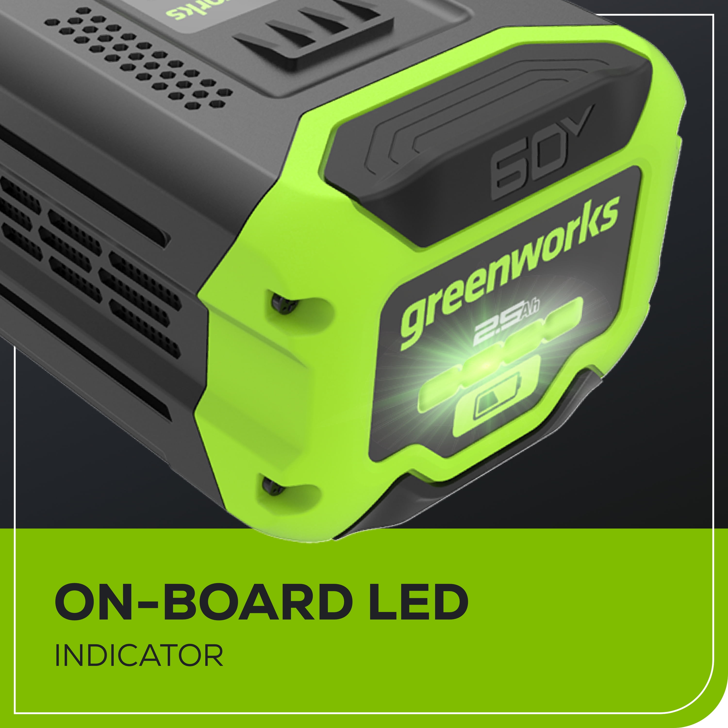 Greenworks 60 Volt 2.5Ah Battery 1807202 - Image 2