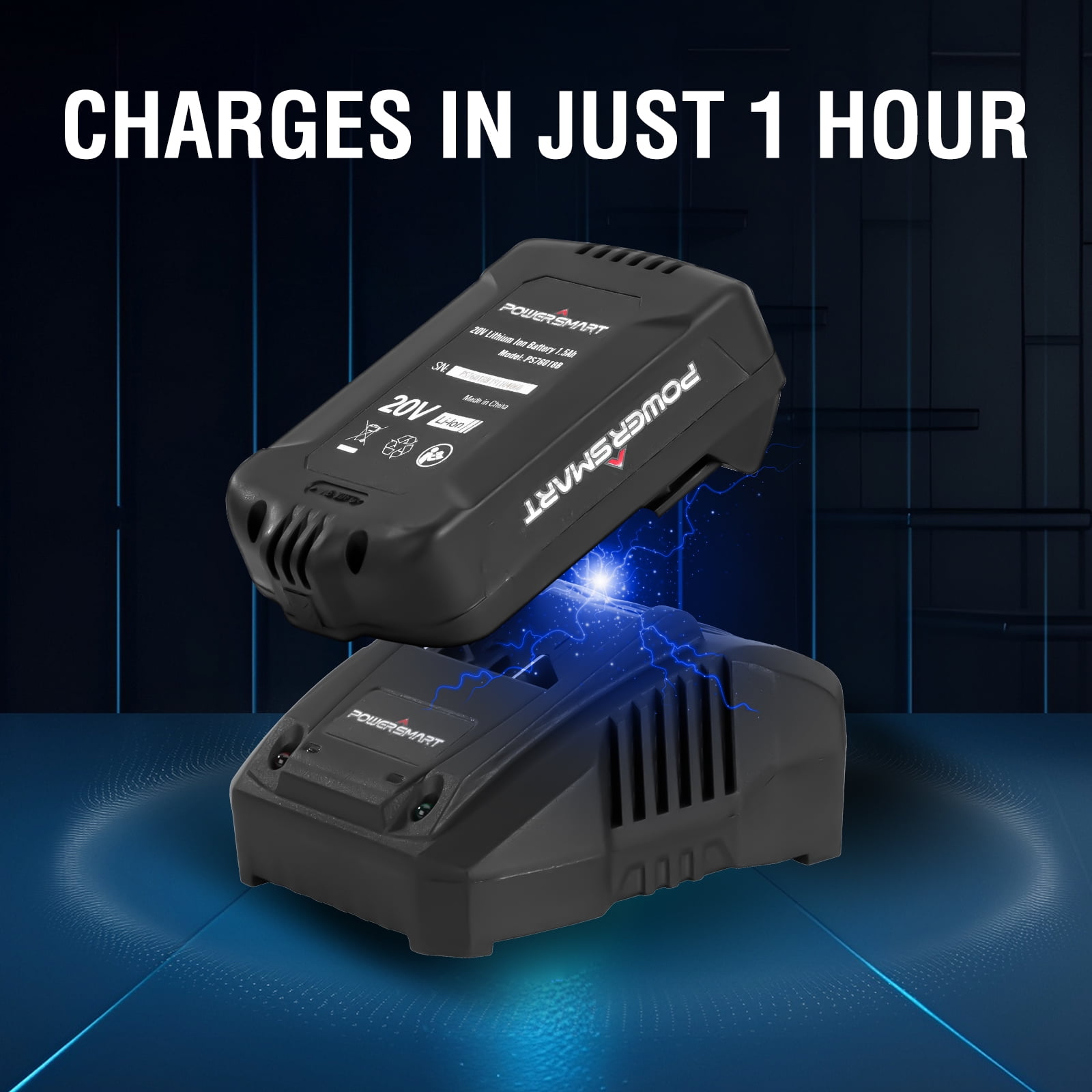 PowerSmart 20V Cordless Turbo Leaf Blower with Two 2.0 Ah Batteries - Image 4