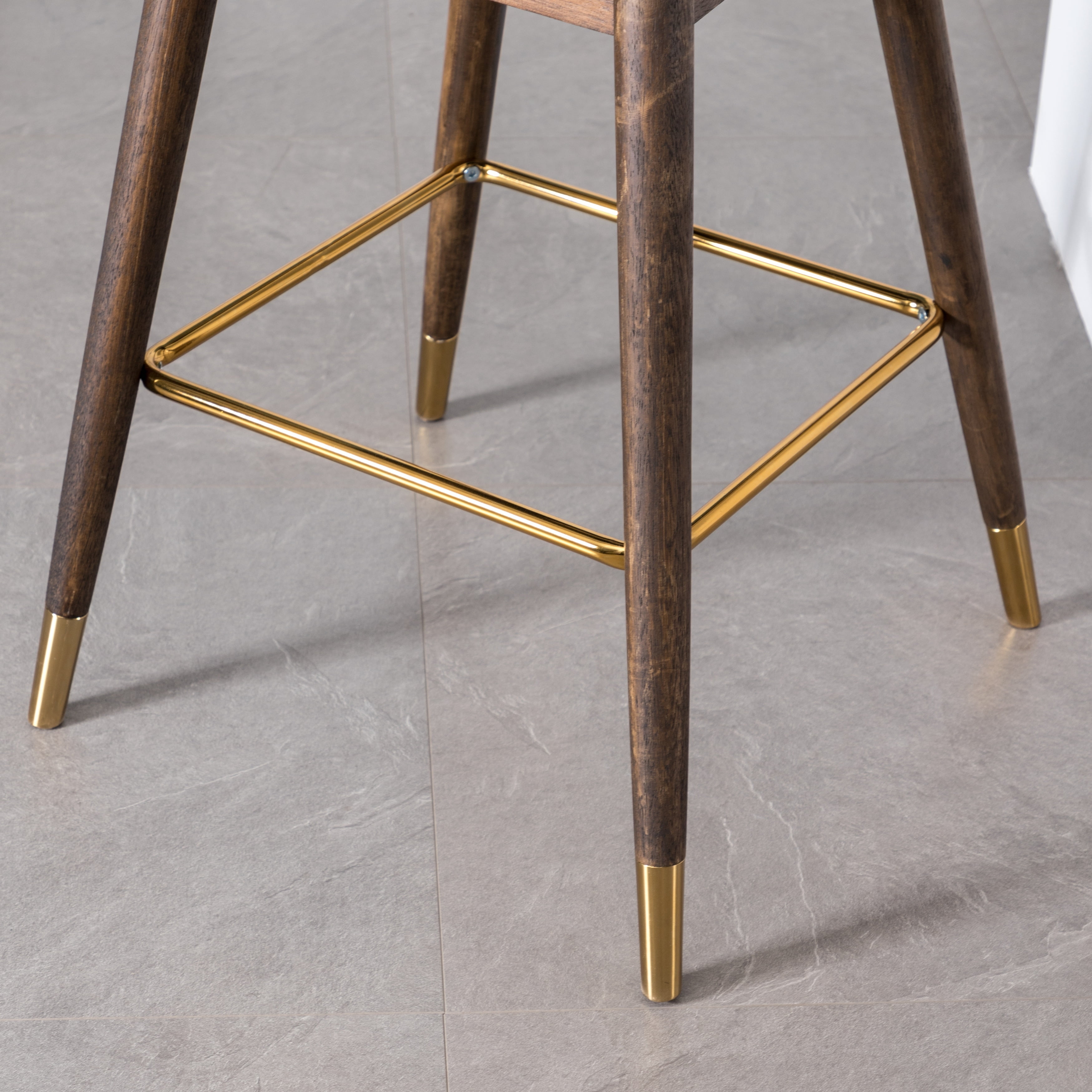 Roundhill Furniture Leland Fabric Upholstered Wingback Bar Stools, Set of 2, Gray - Image 4