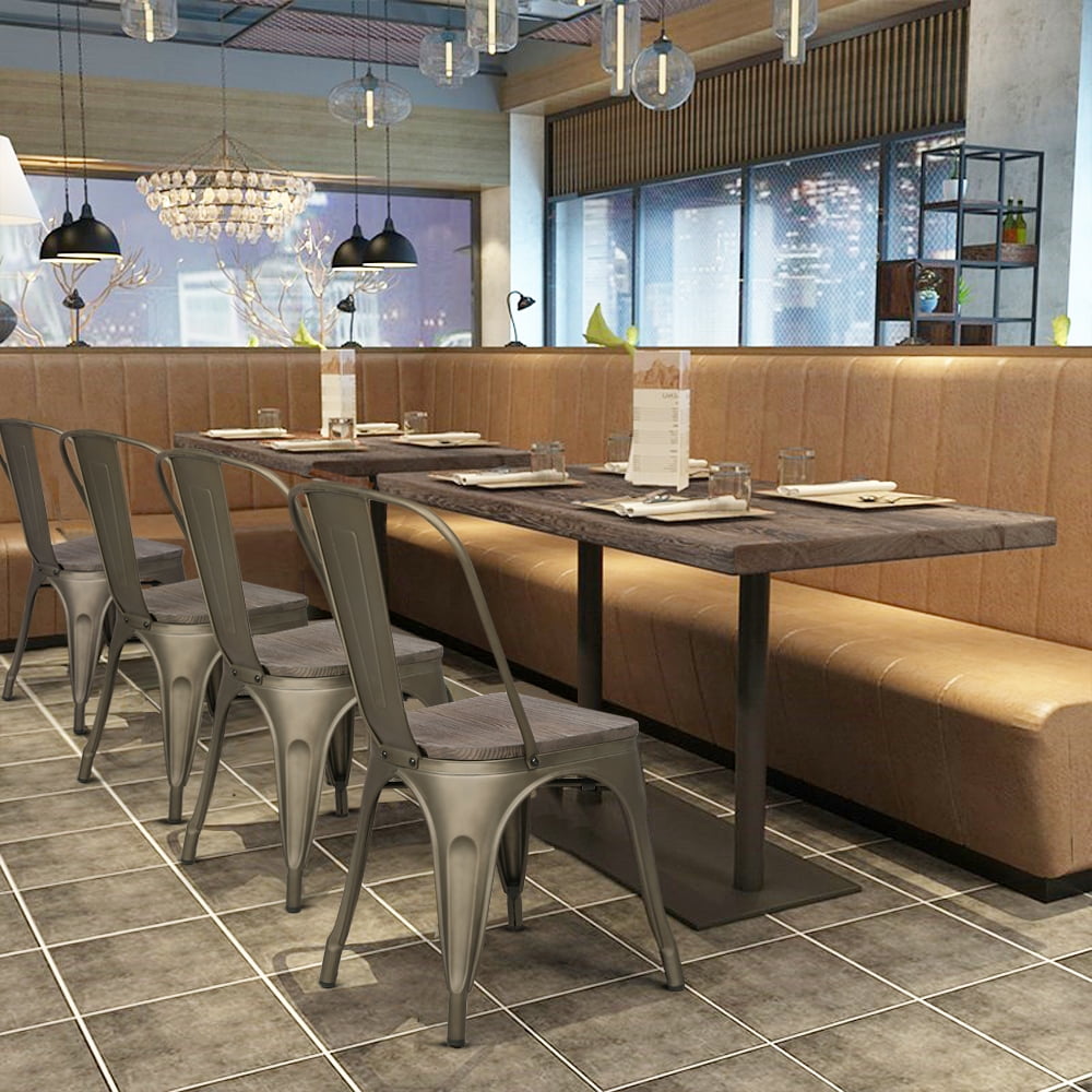 Alden Design Dining Chair, Set of 4, Gun Metal - Image 2