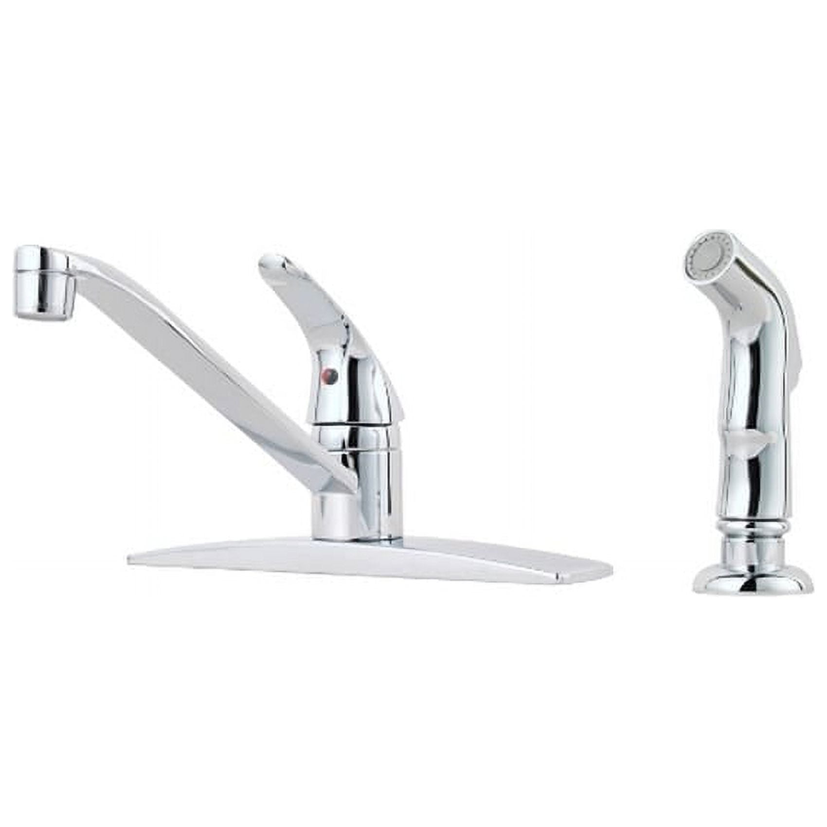 Pfirst Series 1-Handle Kitchen Faucet with Side Spray in Polished Chrome - Image 2
