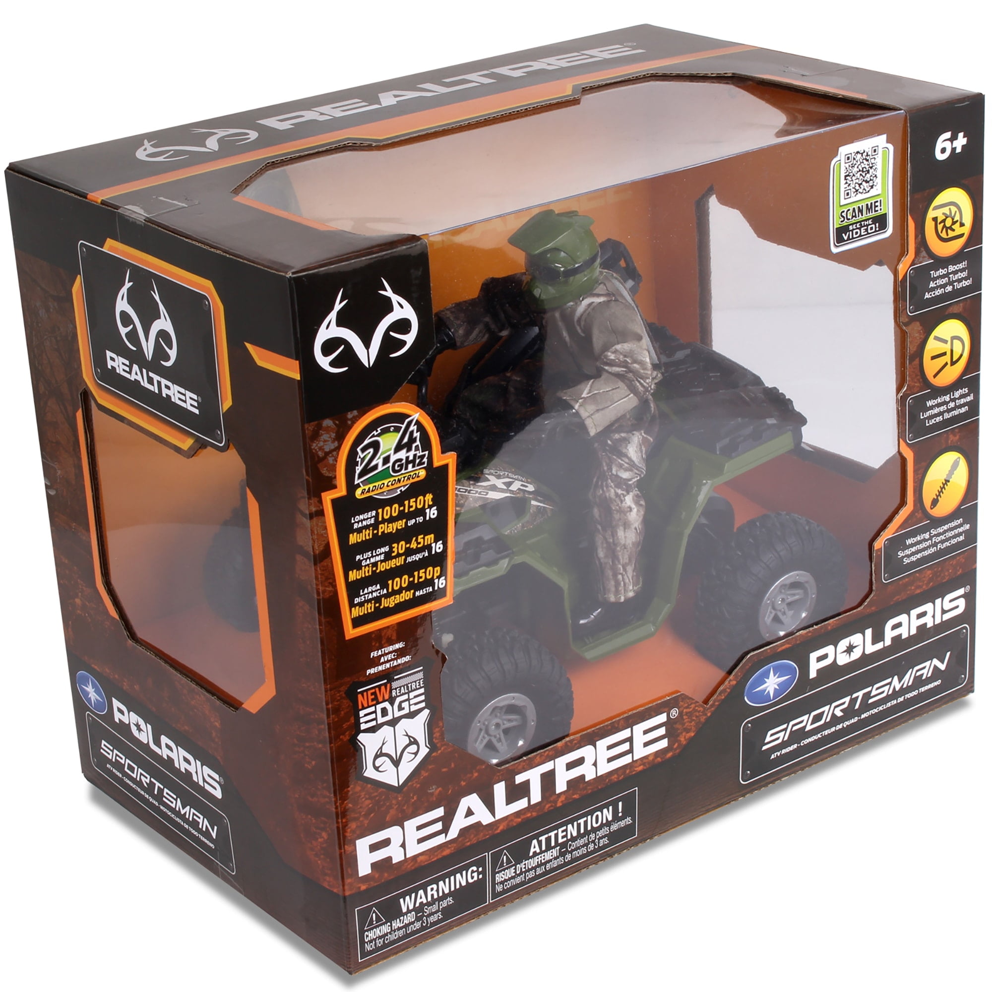 NKOK: Realtree Polaris RC ATV - Sportsman XP 1000 - Camo - 10" Remote Control Vehicle w/ Rider, Scaled Off-Road Racer, Turbo Boost & Lights, Kids 6+ - Image 4