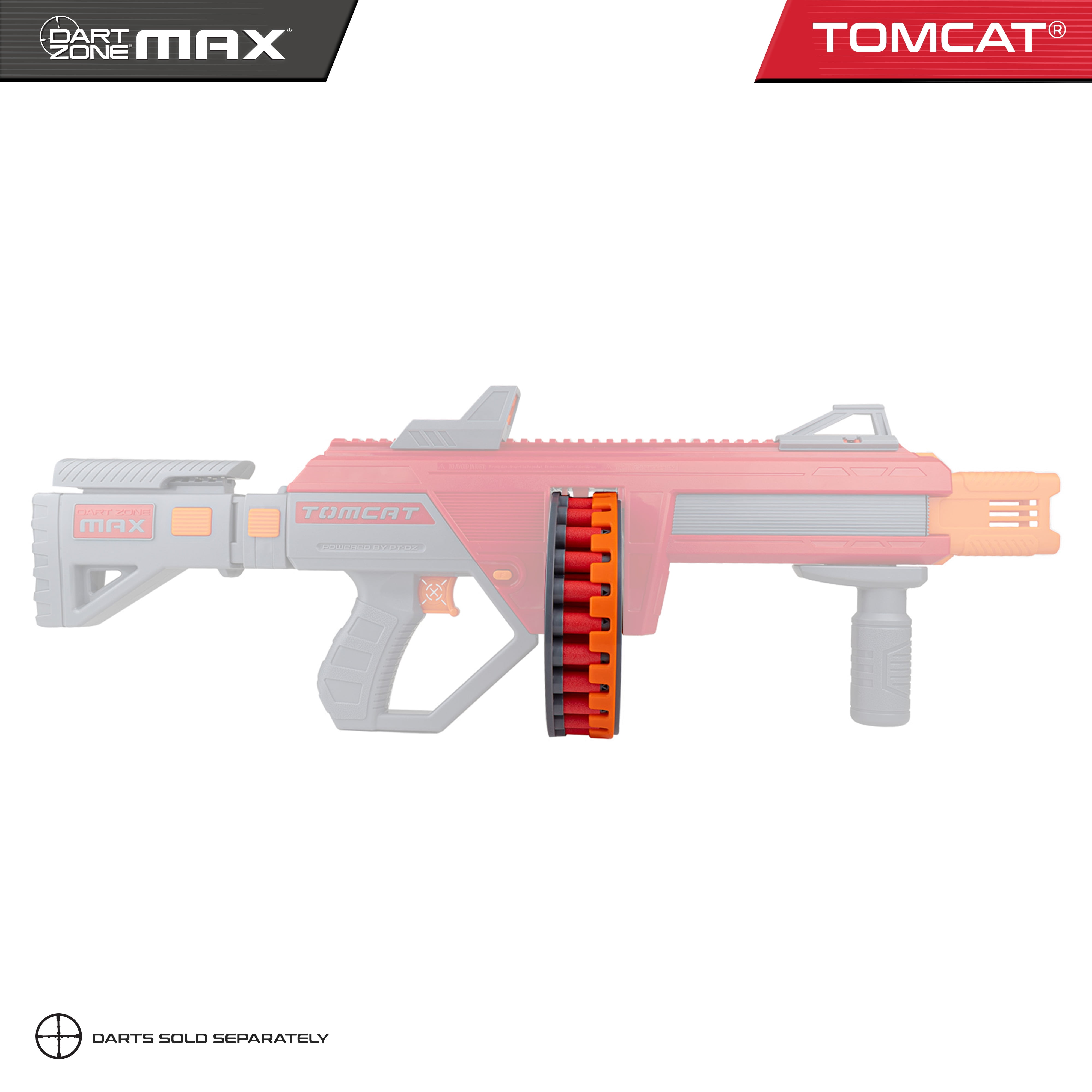DART ZONE Max Tomcat Ultimate Superdrum Dart Blaster 58-Piece Set - Image 2