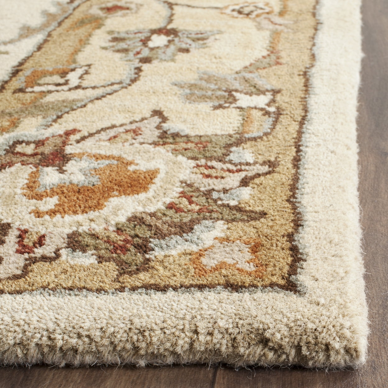 SAFAVIEH Heritage Norwood Oriental Wool Area Rug, Beige/Gold, 6' x 6' Square - Image 7