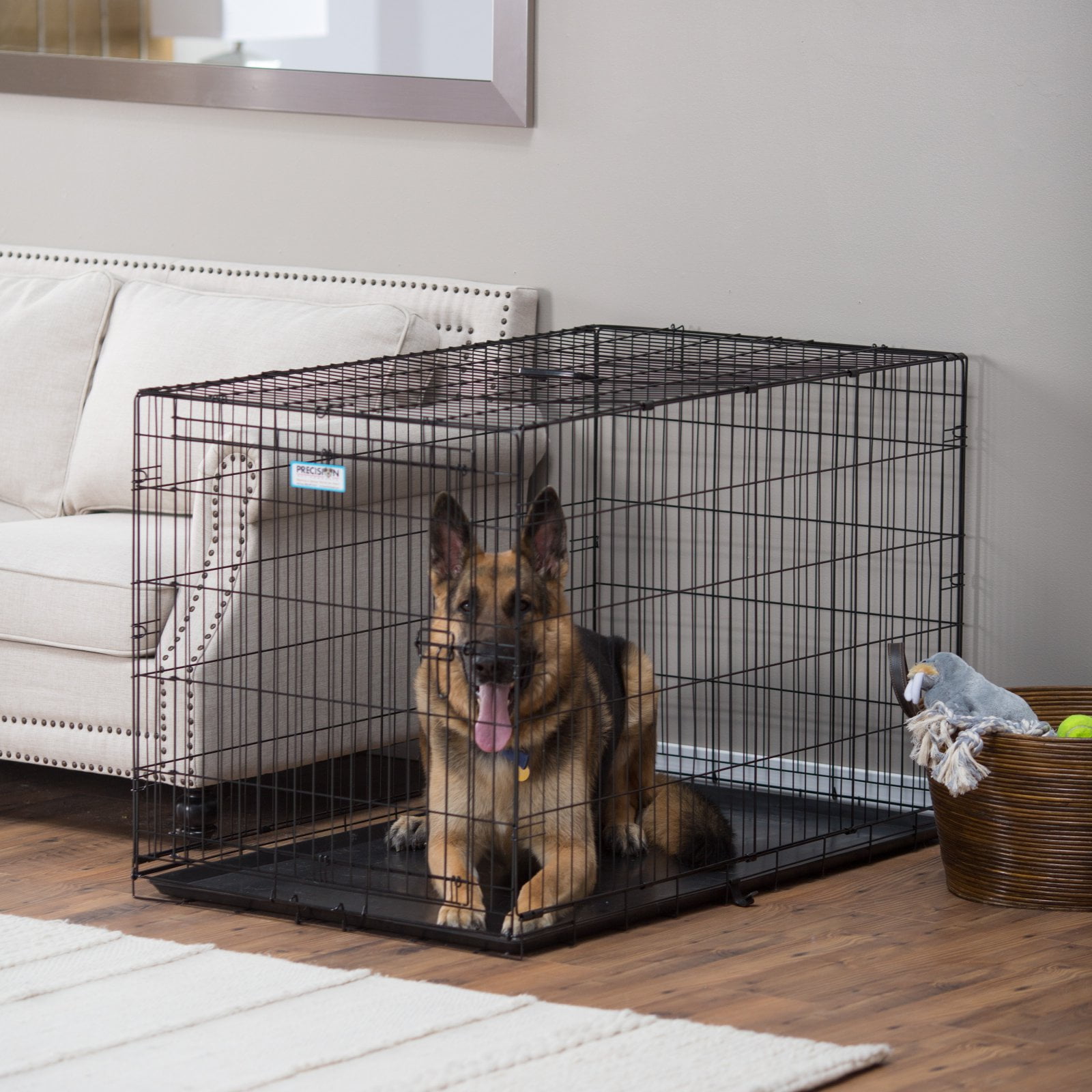 Precision Pet Products 36" Metal Pet Crate for Dogs with Mat - Image 8