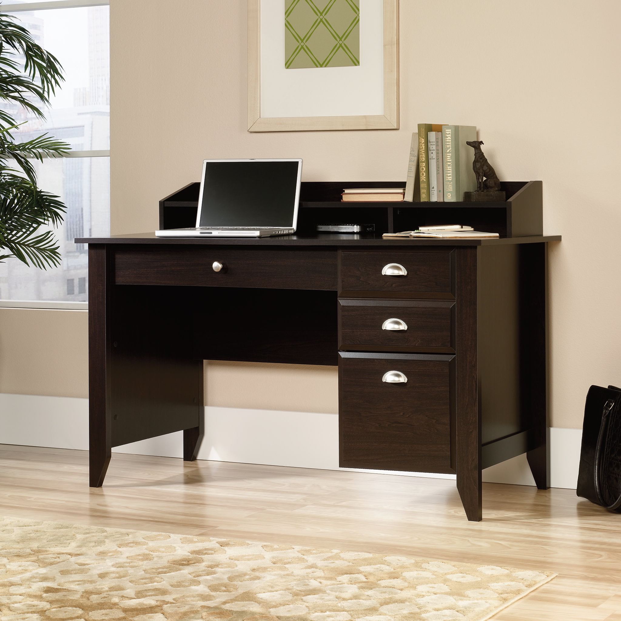 Sauder Shoal Creek Computer Desk, Jamocha Wood Finish - Image 9