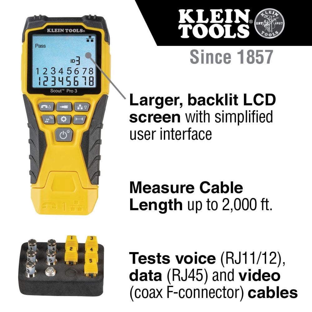 Klein Tools Scout Pro 3 Cable Tester Kit VDV501-851 - Image 6