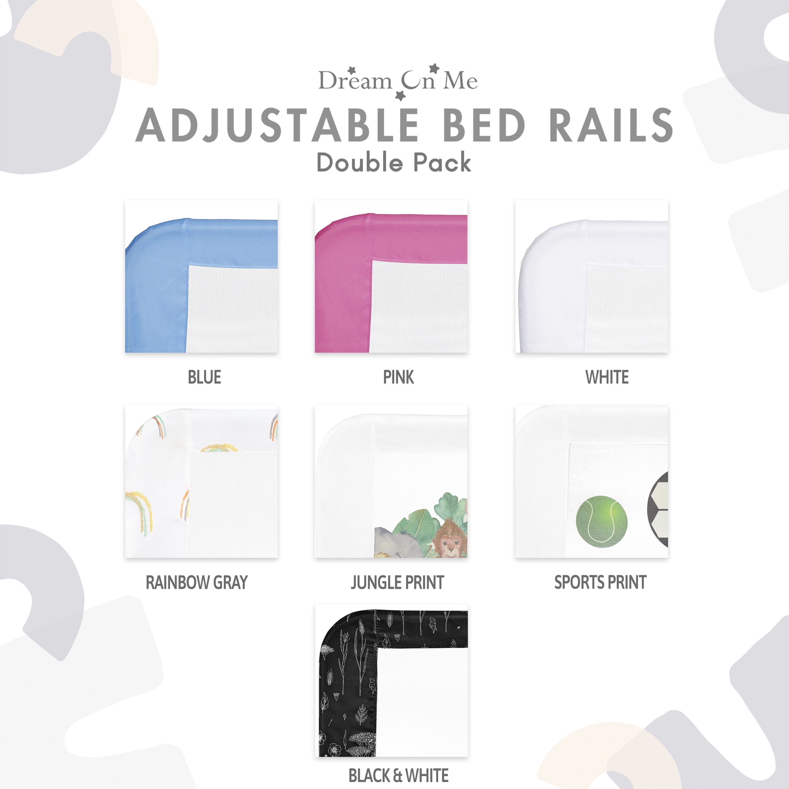 Dream On Me Adjustable Mesh Bed Rail in White, Two Height Levels, Breathable & Durable Fabric, Lightweight and Portable Bed Rail for Toddlers - Image 7